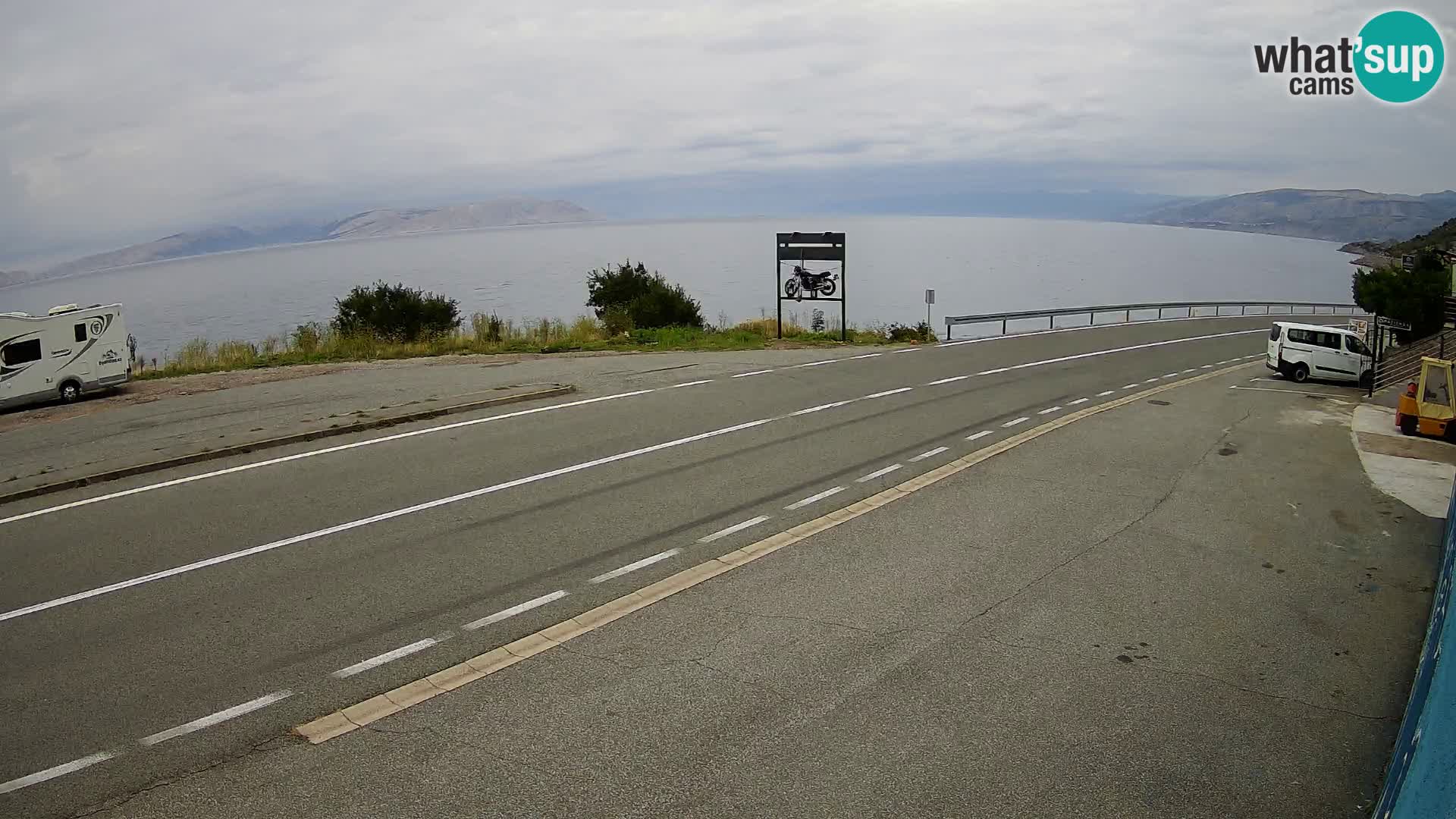 Webcam Adriatic highway D8 near SENJ – view to KRK island