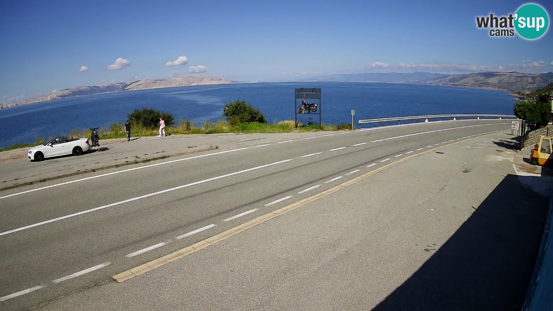 Webcam Adriatic highway D8 near SENJ – view to KRK island
