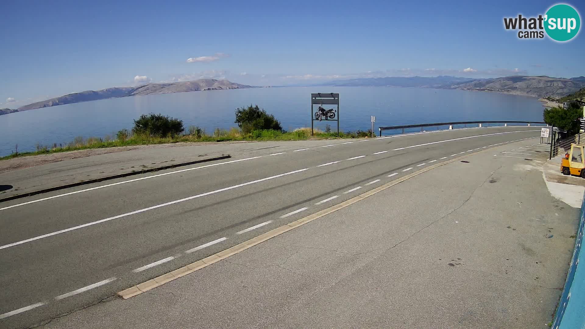 Webcam Adriatic highway D8 near SENJ – view to KRK island