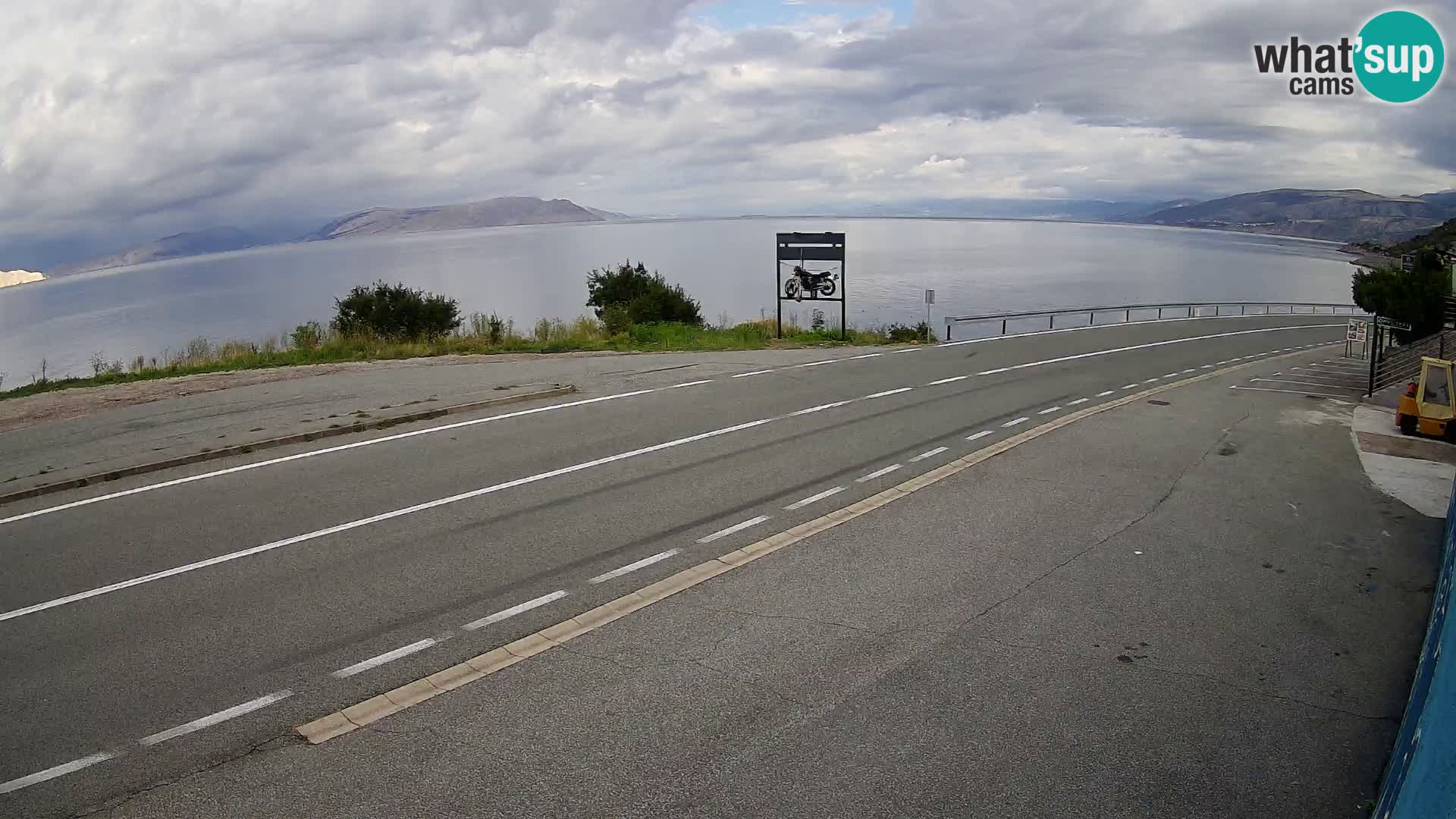 Webcam Adriatic highway D8 near SENJ – view to KRK island