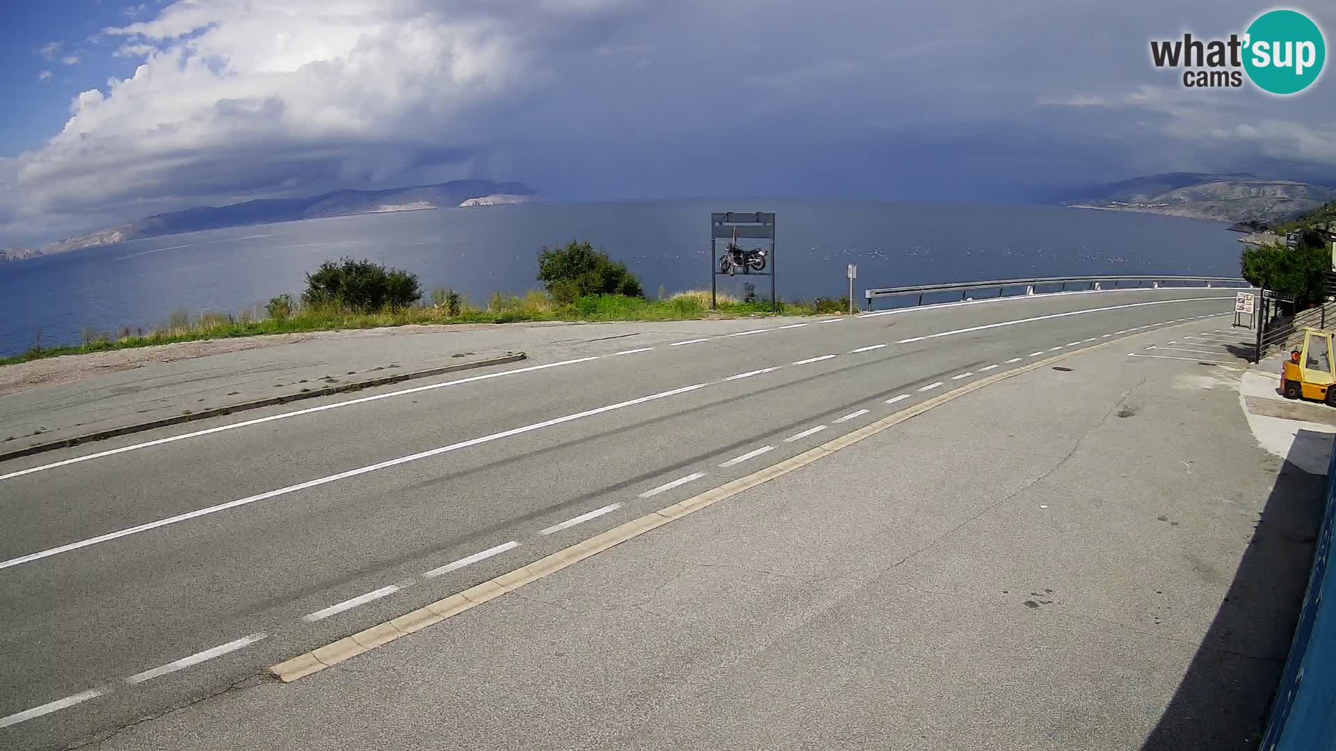 Webcam Adriatic highway D8 near SENJ – view to KRK island