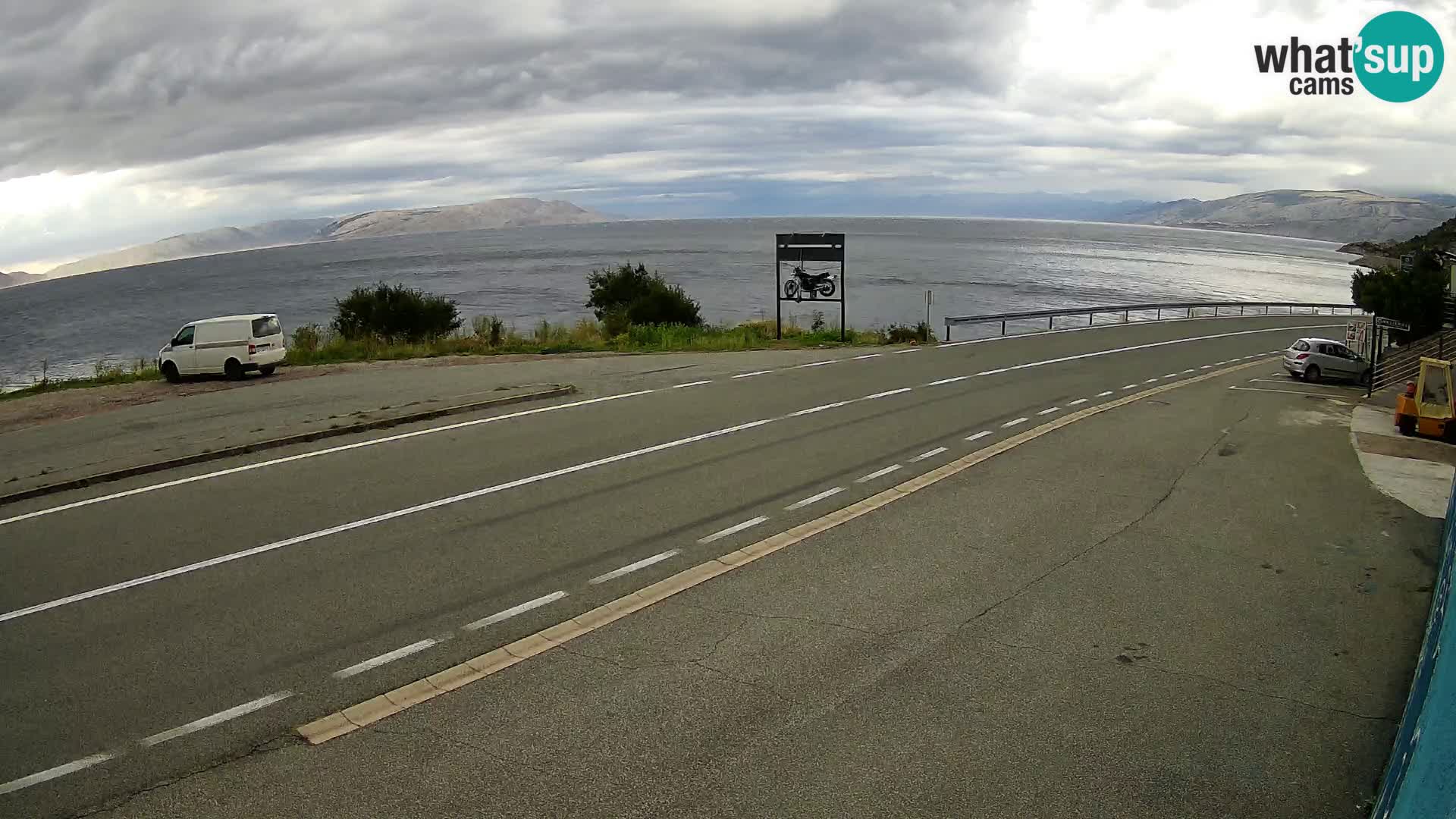 Webcam Adriatic highway D8 near SENJ – view to KRK island