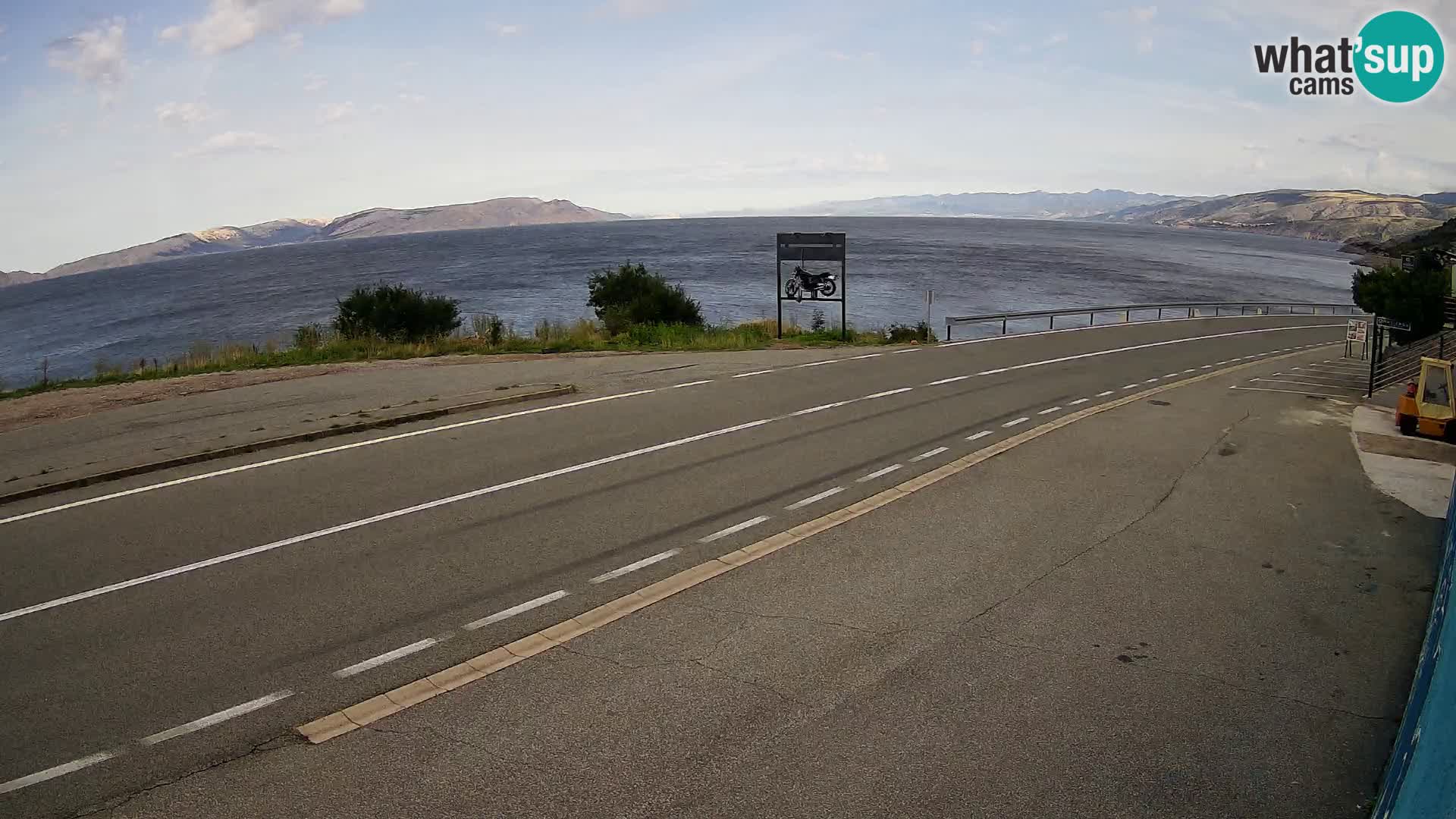Webcam Adriatic highway D8 near SENJ – view to KRK island
