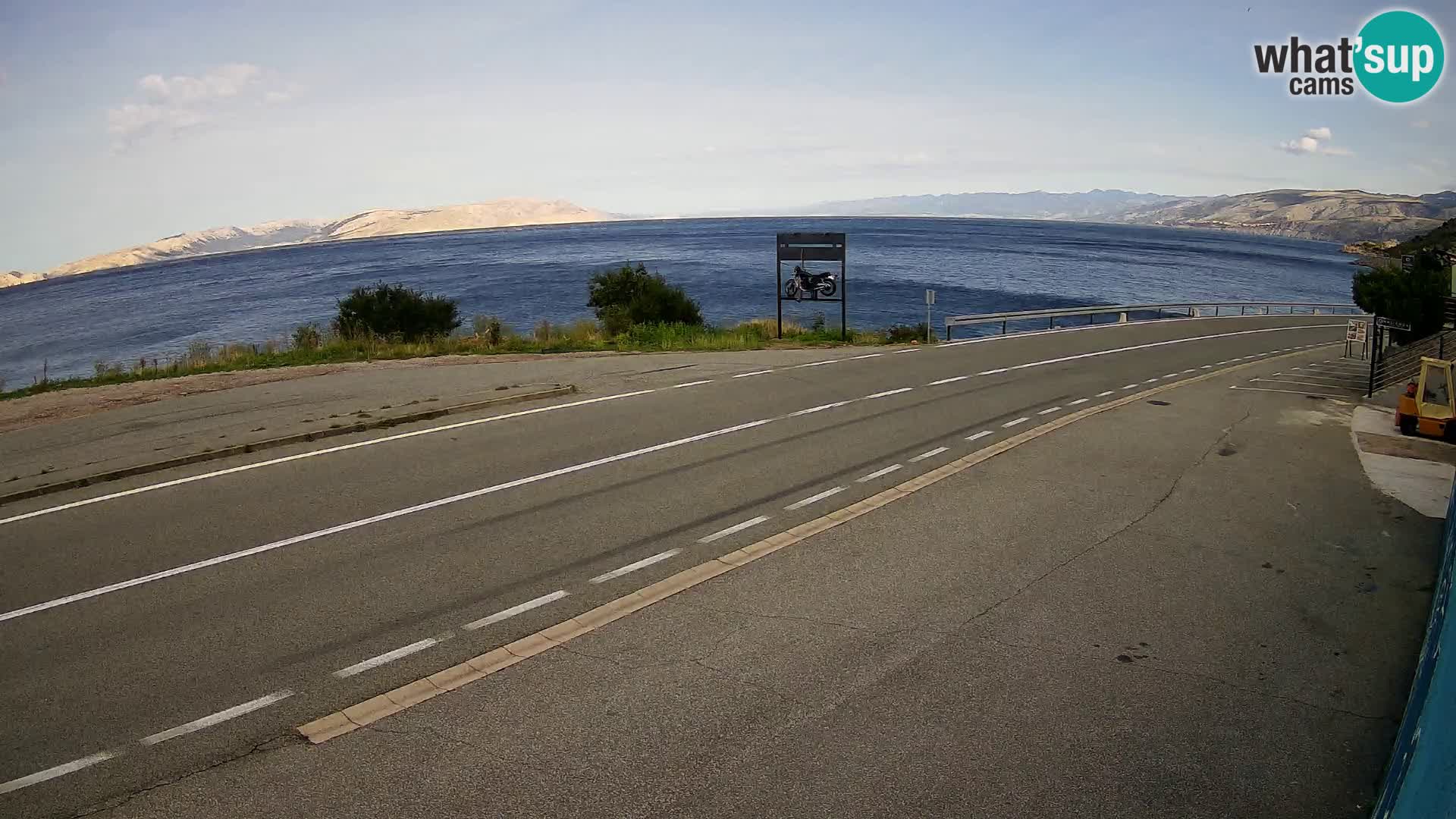 Webcam Adriatic highway D8 near SENJ – view to KRK island