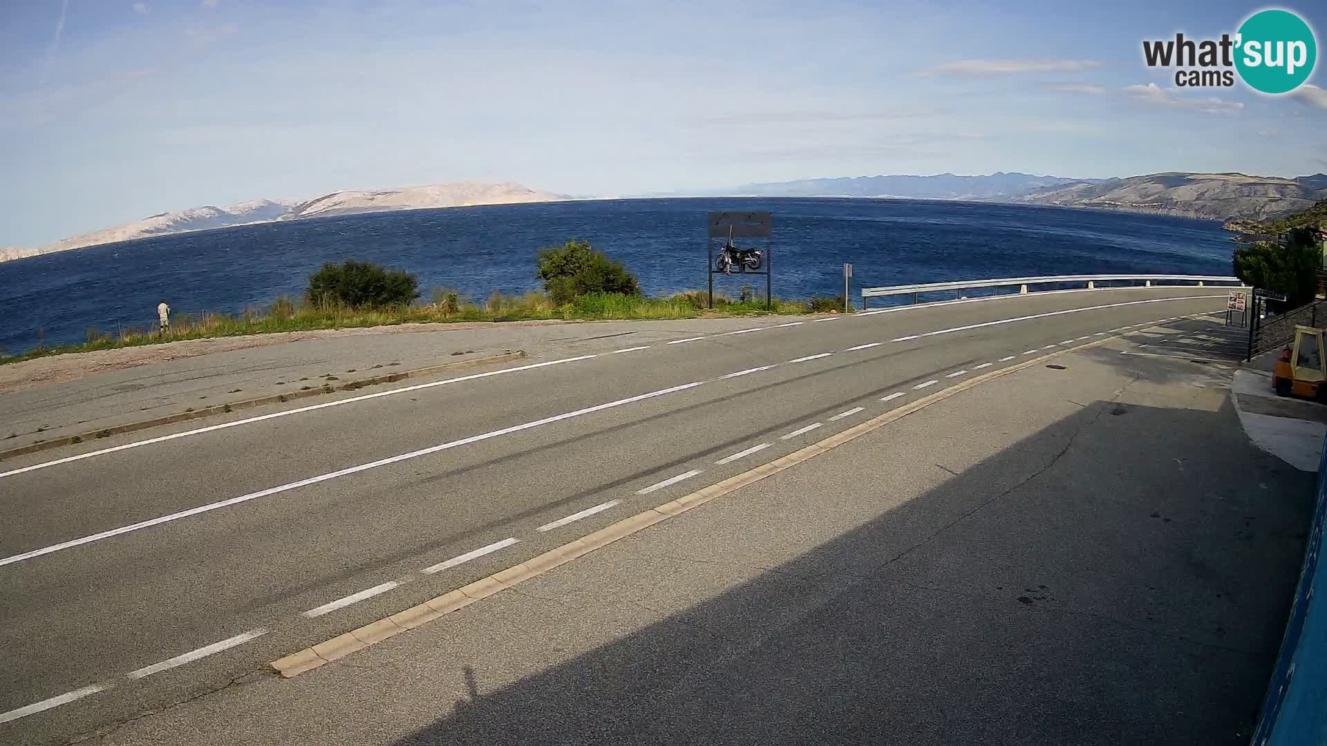 Webcam Adriatic highway D8 near SENJ – view to KRK island