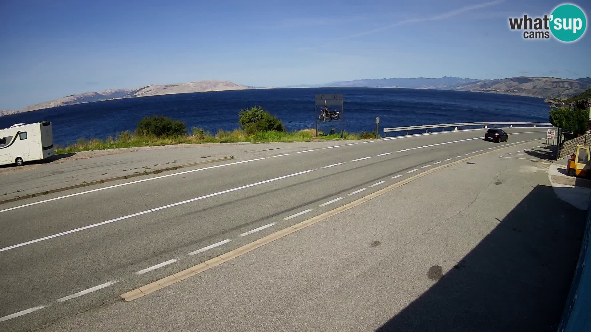 Webcam autoroute Adriatique D8 près de SENJ – vue sur l’île de KRK