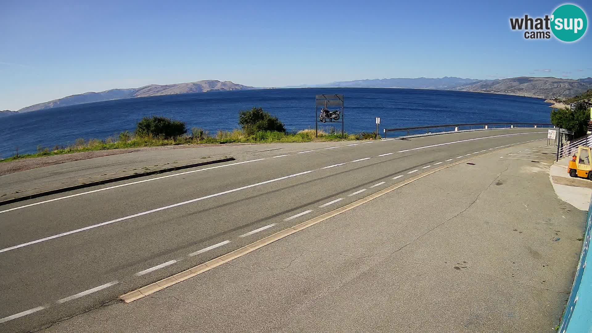 Webcam Adria-Autobahn D8 bei SENJ – Blick auf die Insel KRK