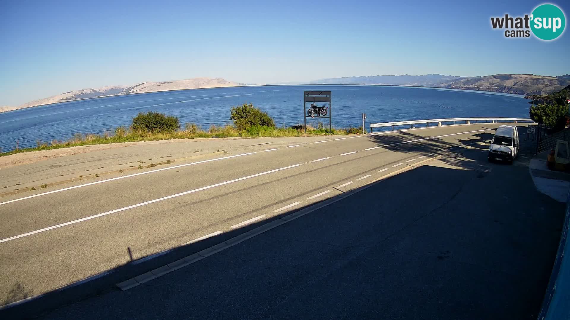 Webcam autoroute Adriatique D8 près de SENJ – vue sur l’île de KRK