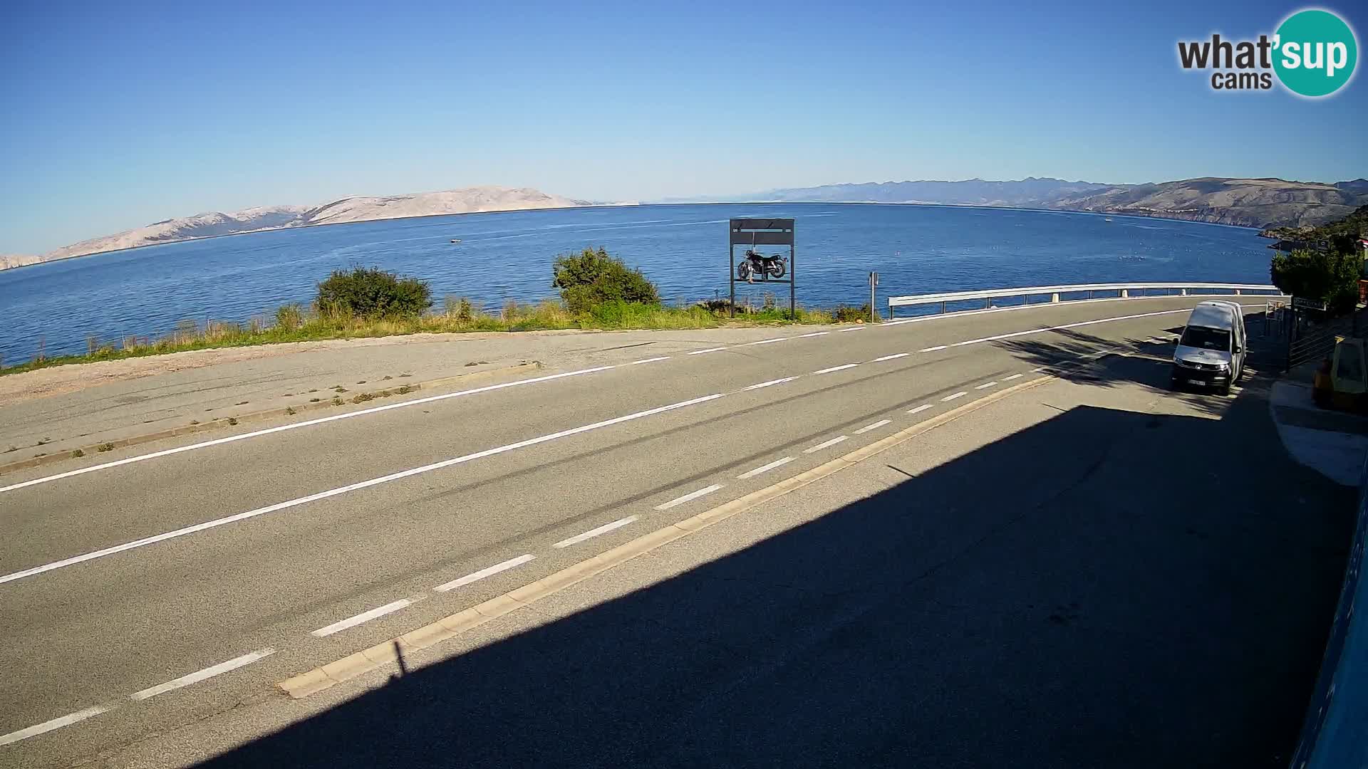 Webcam autoroute Adriatique D8 près de SENJ – vue sur l’île de KRK