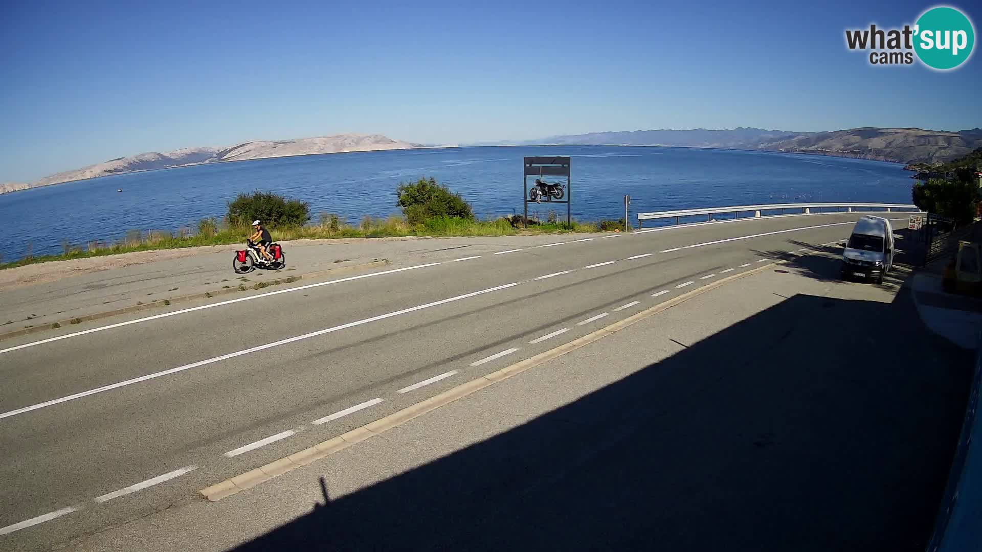 Webcam autoroute Adriatique D8 près de SENJ – vue sur l’île de KRK