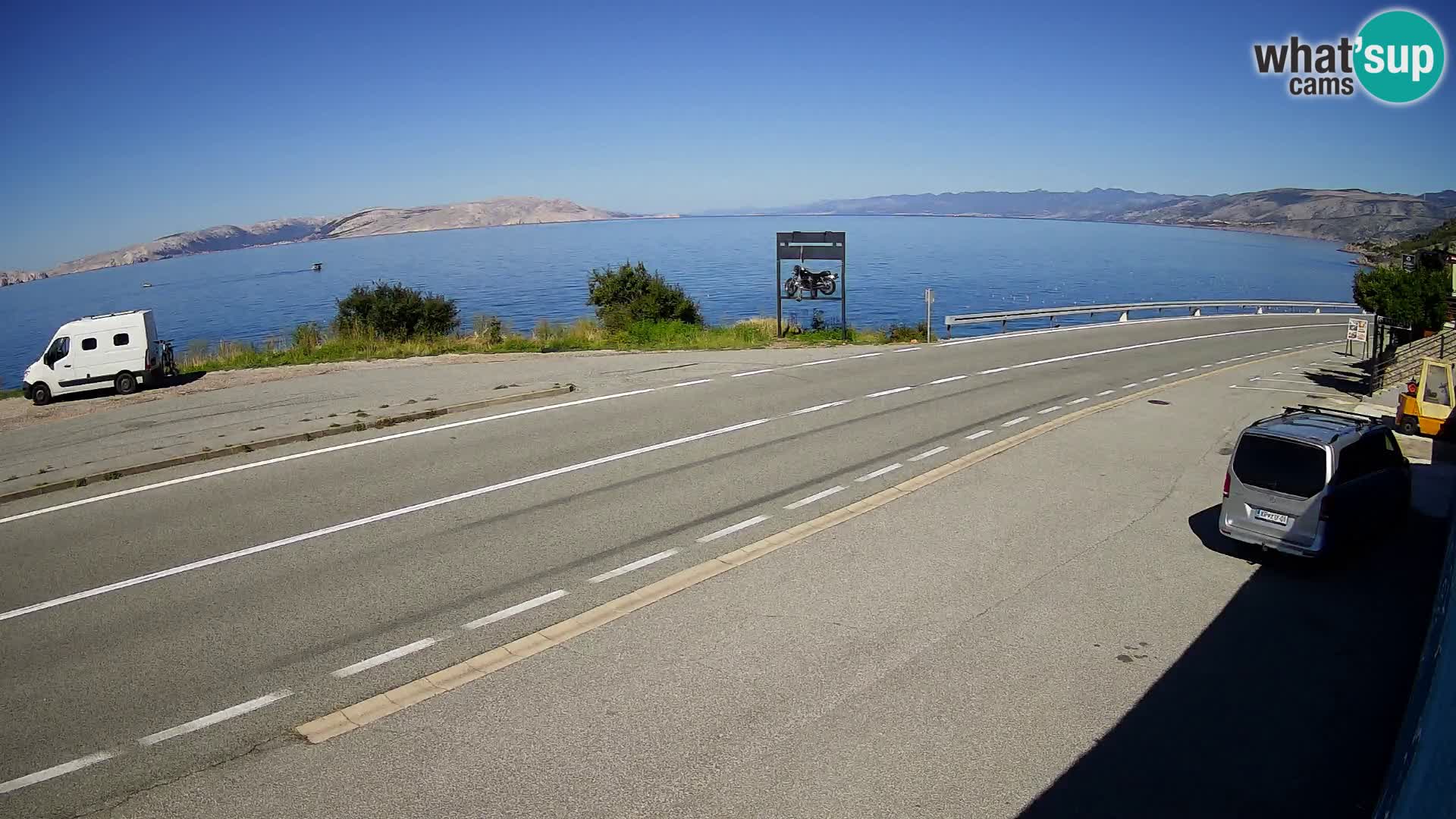 Webcam autoroute Adriatique D8 près de SENJ – vue sur l’île de KRK