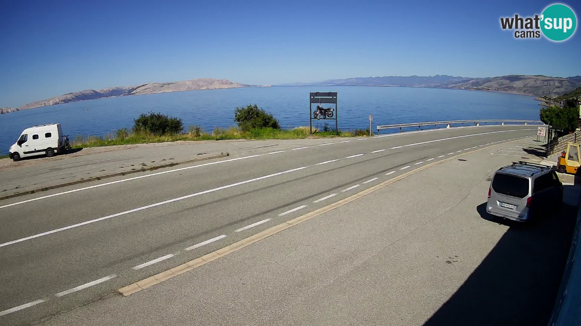 Webcam autoroute Adriatique D8 près de SENJ – vue sur l’île de KRK