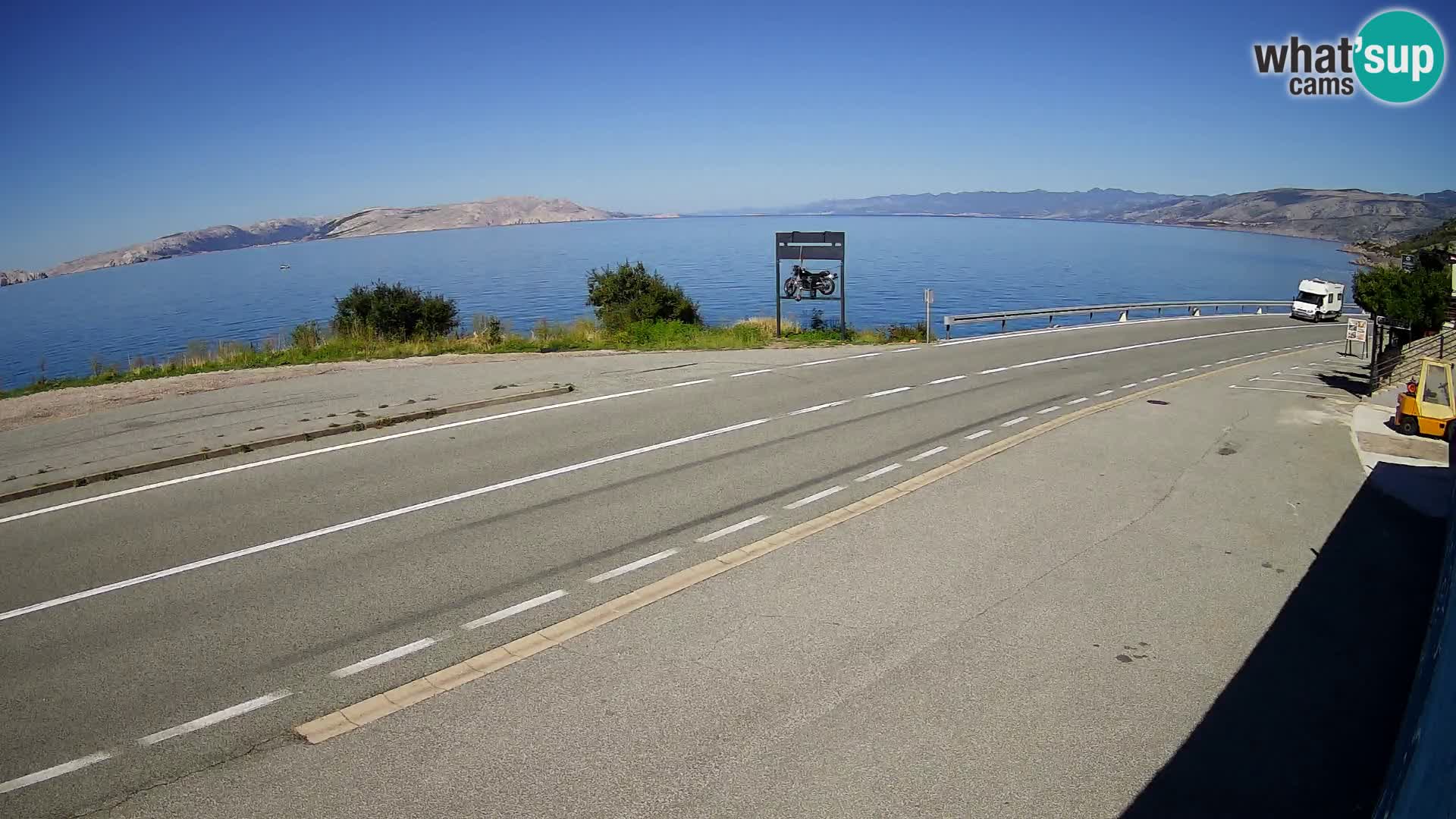 Webcam Adria-Autobahn D8 bei SENJ – Blick auf die Insel KRK