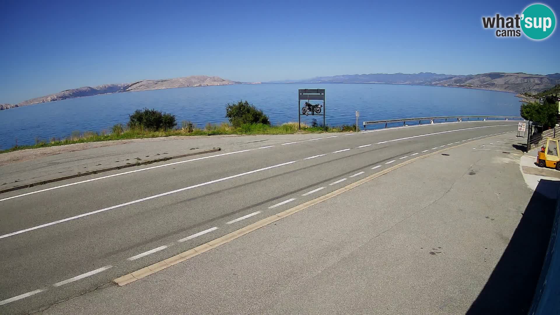 Webcam Adriatic highway D8 near SENJ – view to KRK island