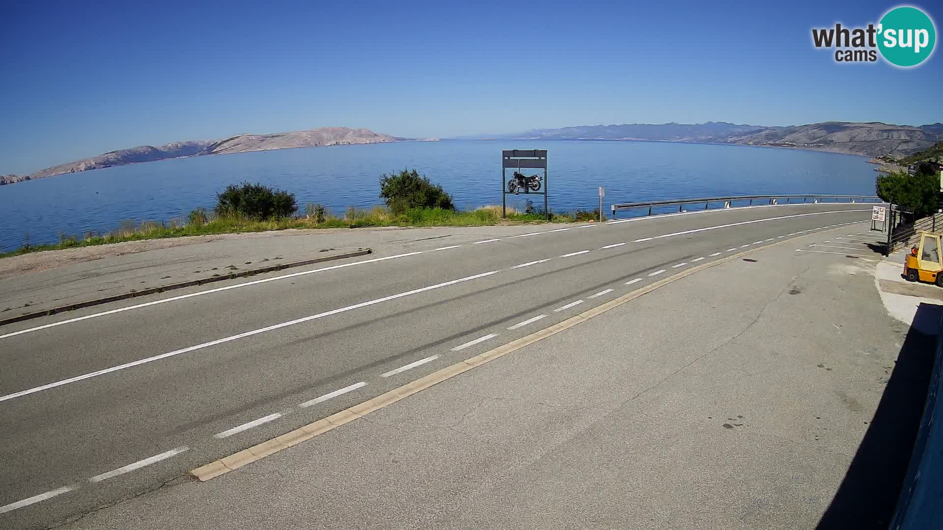 Webcam autoroute Adriatique D8 près de SENJ – vue sur l’île de KRK