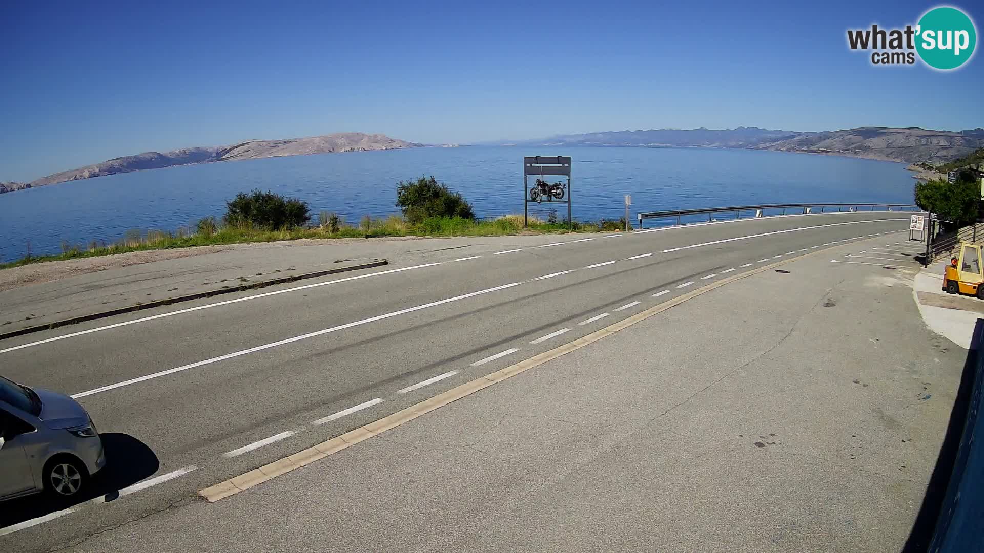 Webcam Adriatic highway D8 near SENJ – view to KRK island