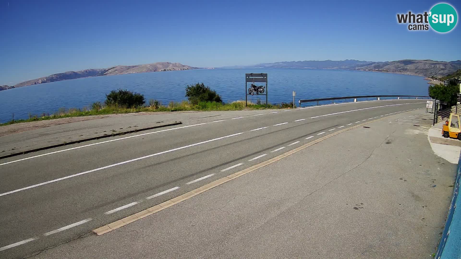 Webcam Adria-Autobahn D8 bei SENJ – Blick auf die Insel KRK