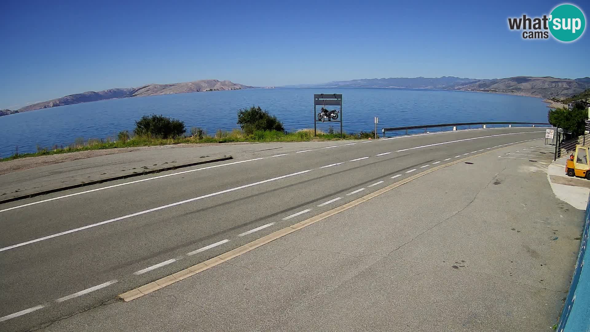 Webcam Adriatic highway D8 near SENJ – view to KRK island
