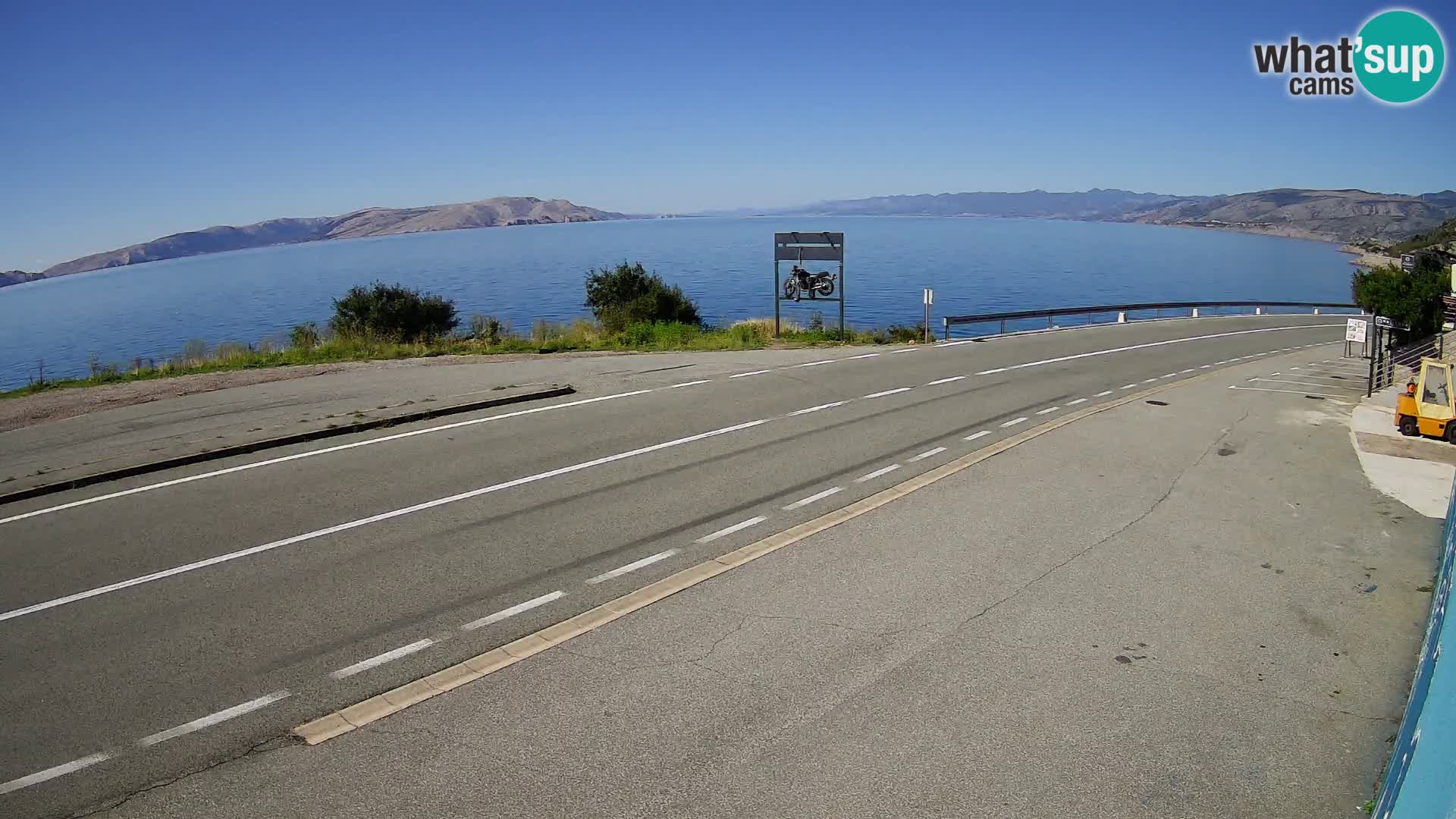 Webcam Adria-Autobahn D8 bei SENJ – Blick auf die Insel KRK