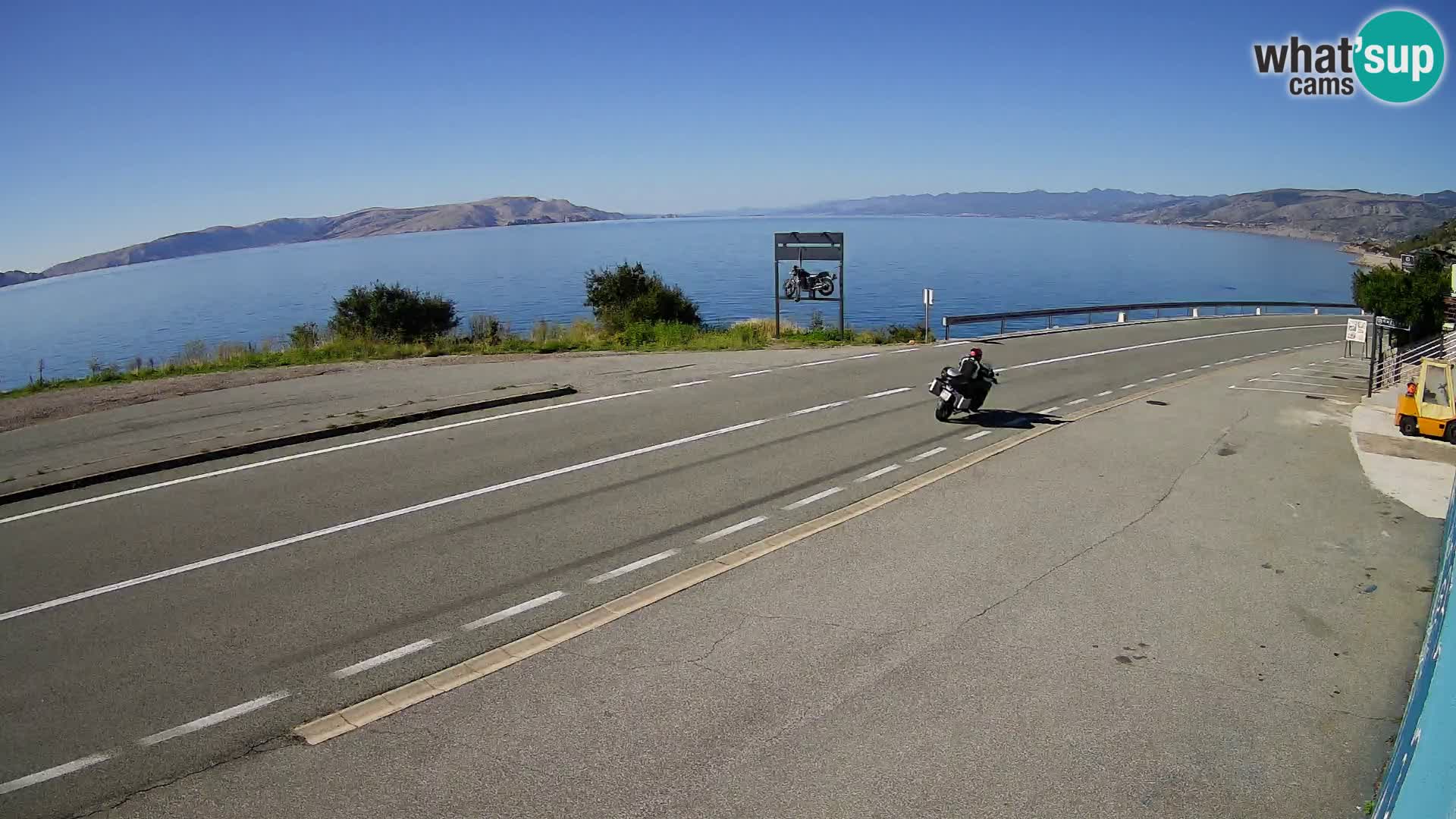 Webcam Adria-Autobahn D8 bei SENJ – Blick auf die Insel KRK