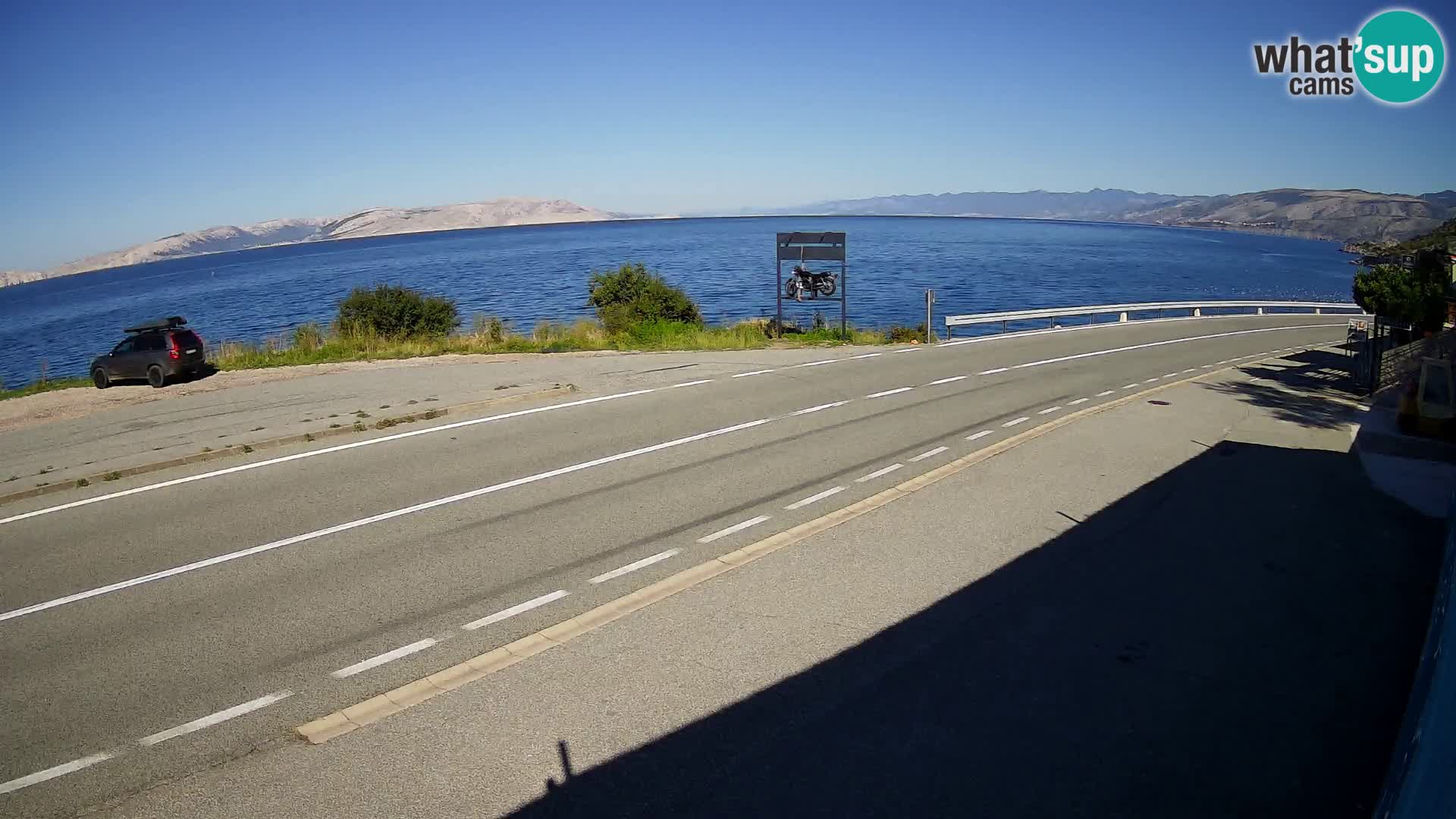 Webcam Adria-Autobahn D8 bei SENJ – Blick auf die Insel KRK