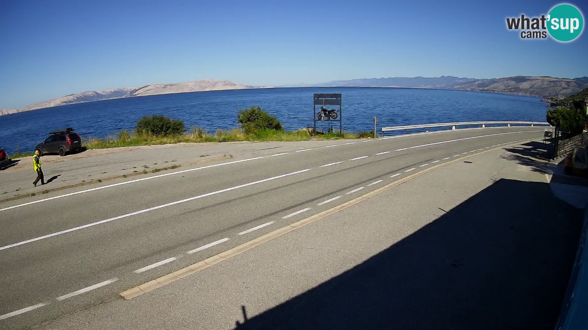 Webcam autopista adriática D8 cerca de SENJ – vista de la isla de KRK