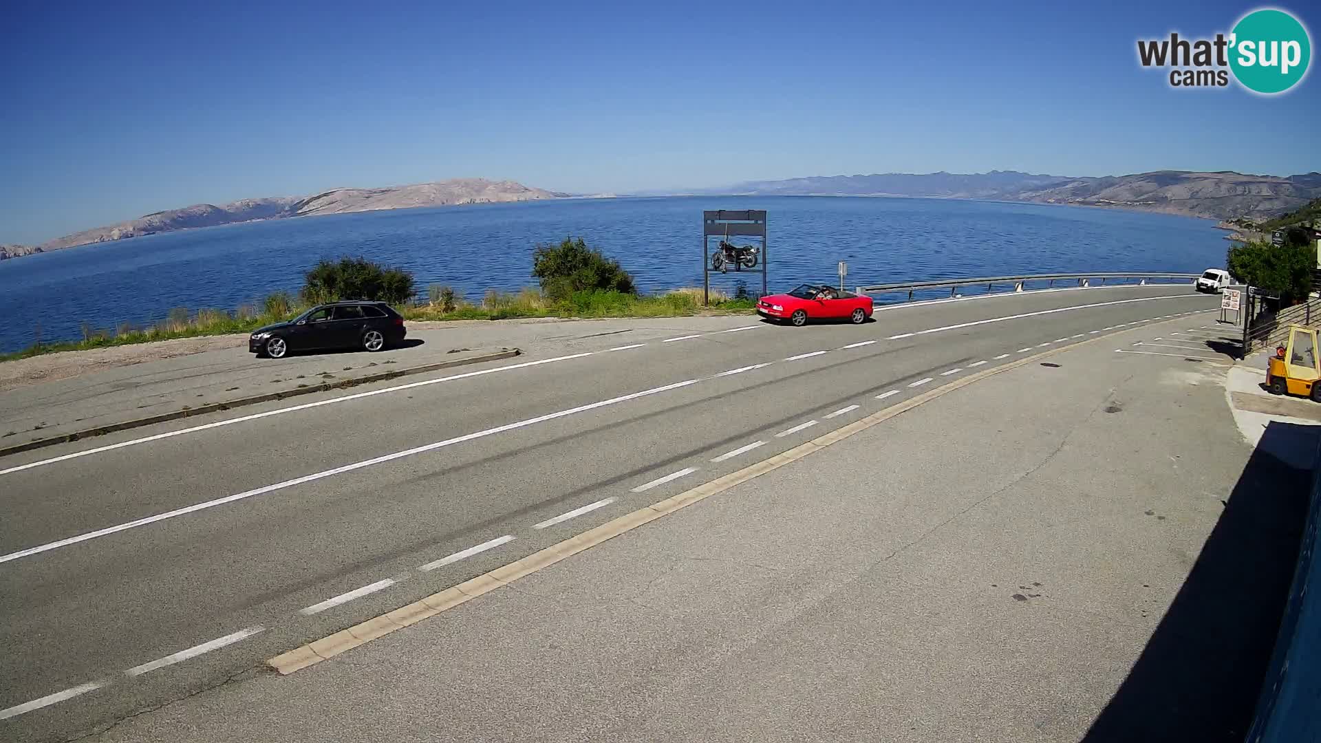 Webcam autopista adriática D8 cerca de SENJ – vista de la isla de KRK