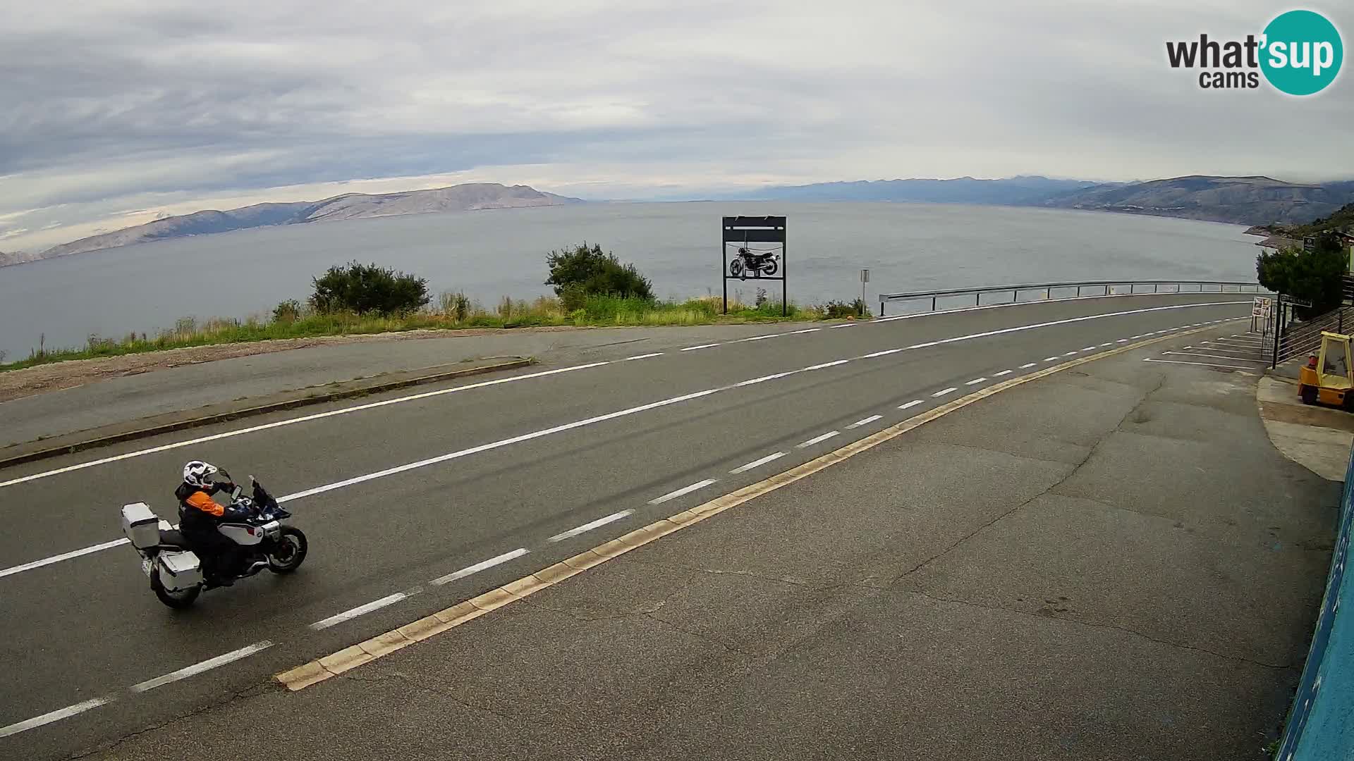 Webcam Adriatic highway D8 near SENJ – view to KRK island