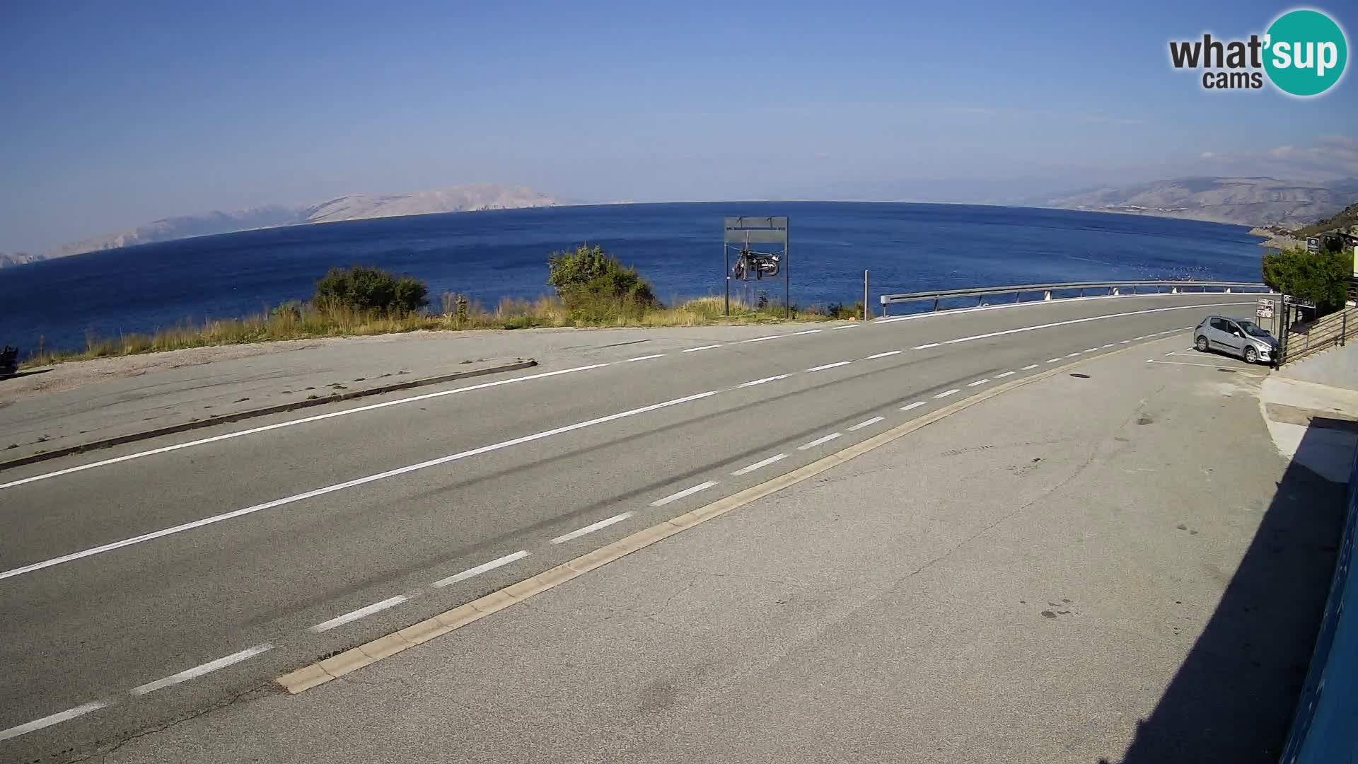 Webcam Adriatic highway D8 near SENJ – view to KRK island