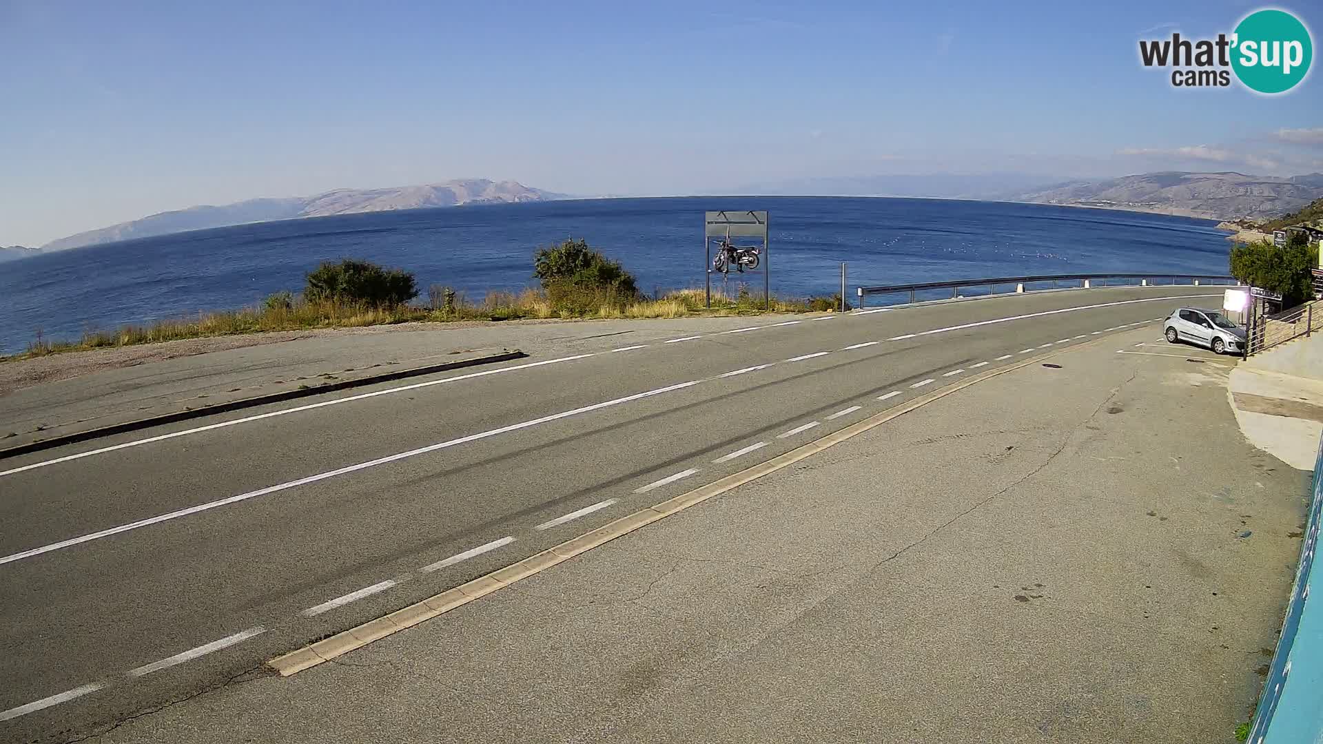 Webcam Adriatic highway D8 near SENJ – view to KRK island