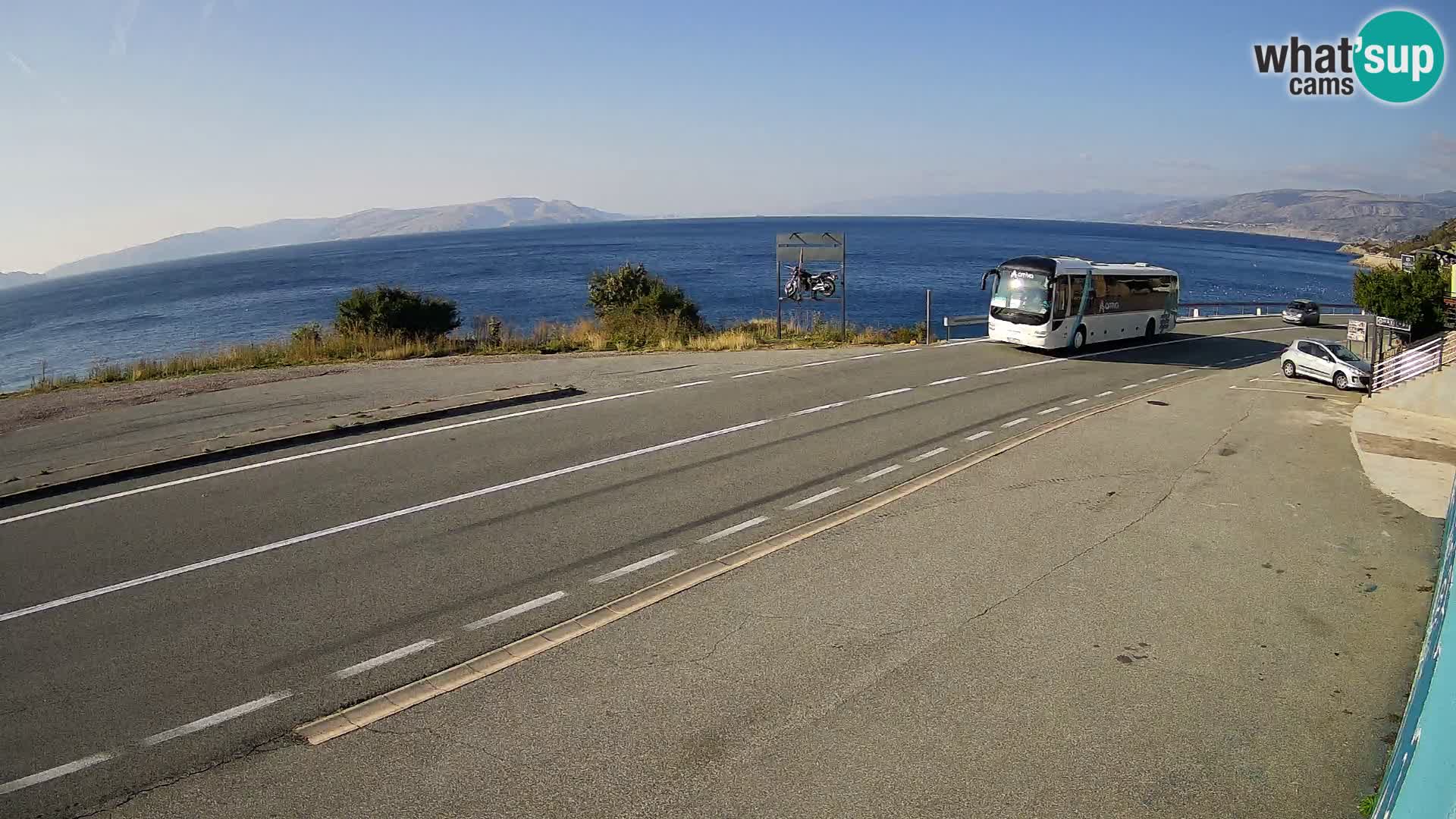 Webcam autoroute Adriatique D8 près de SENJ – vue sur l’île de KRK