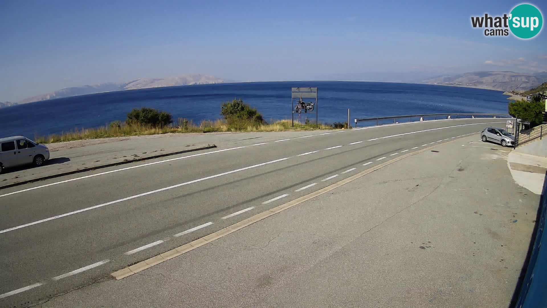 Webcam autopista adriática D8 cerca de SENJ – vista de la isla de KRK
