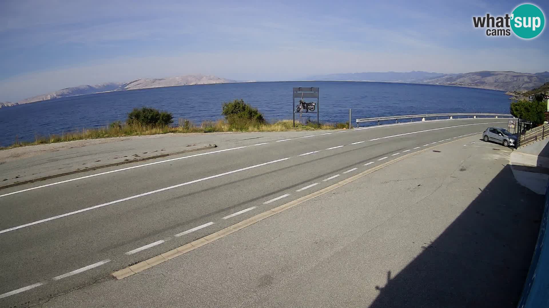 Webcam autopista adriática D8 cerca de SENJ – vista de la isla de KRK