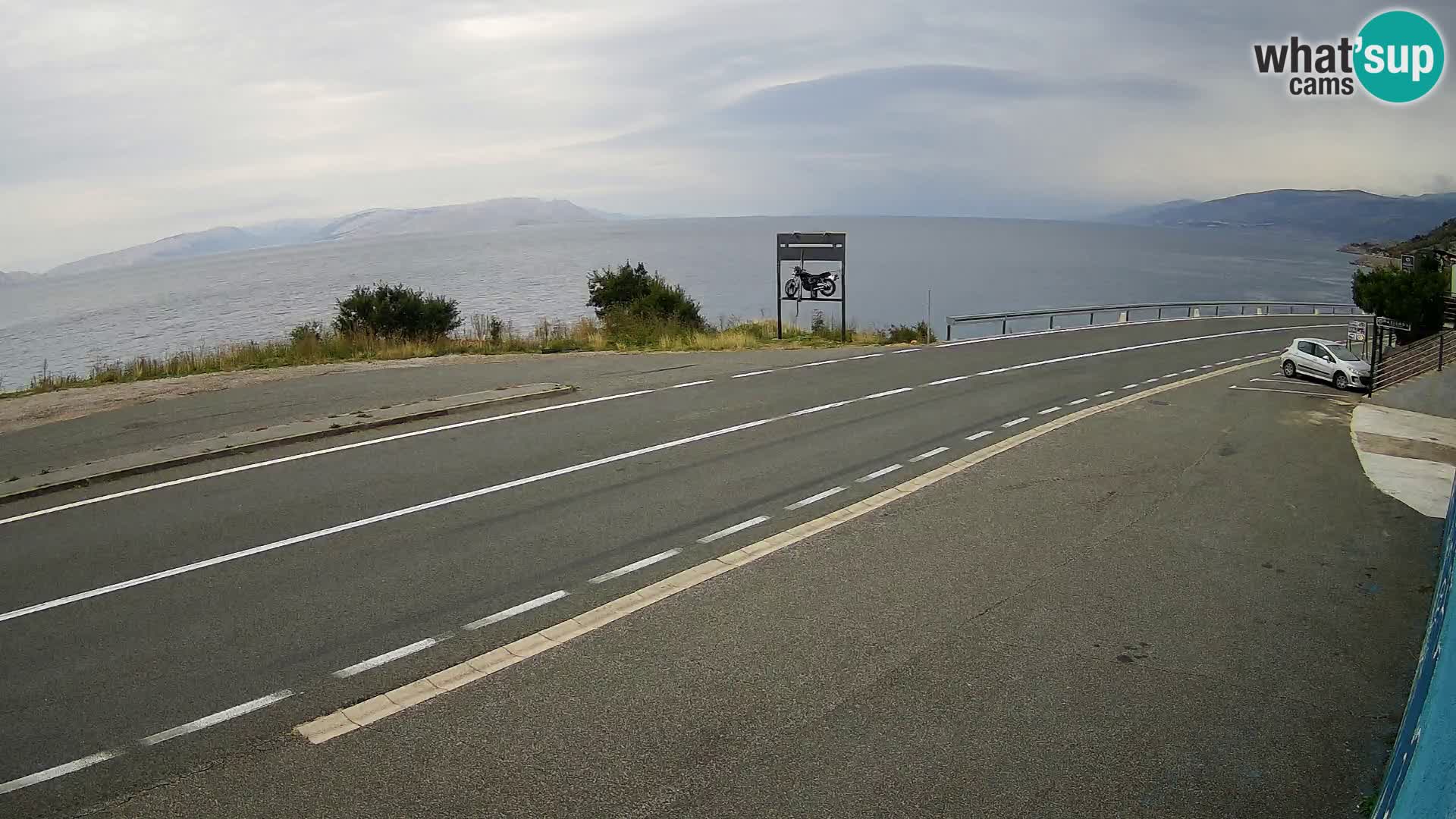 Webcam Adriatic highway D8 near SENJ – view to KRK island