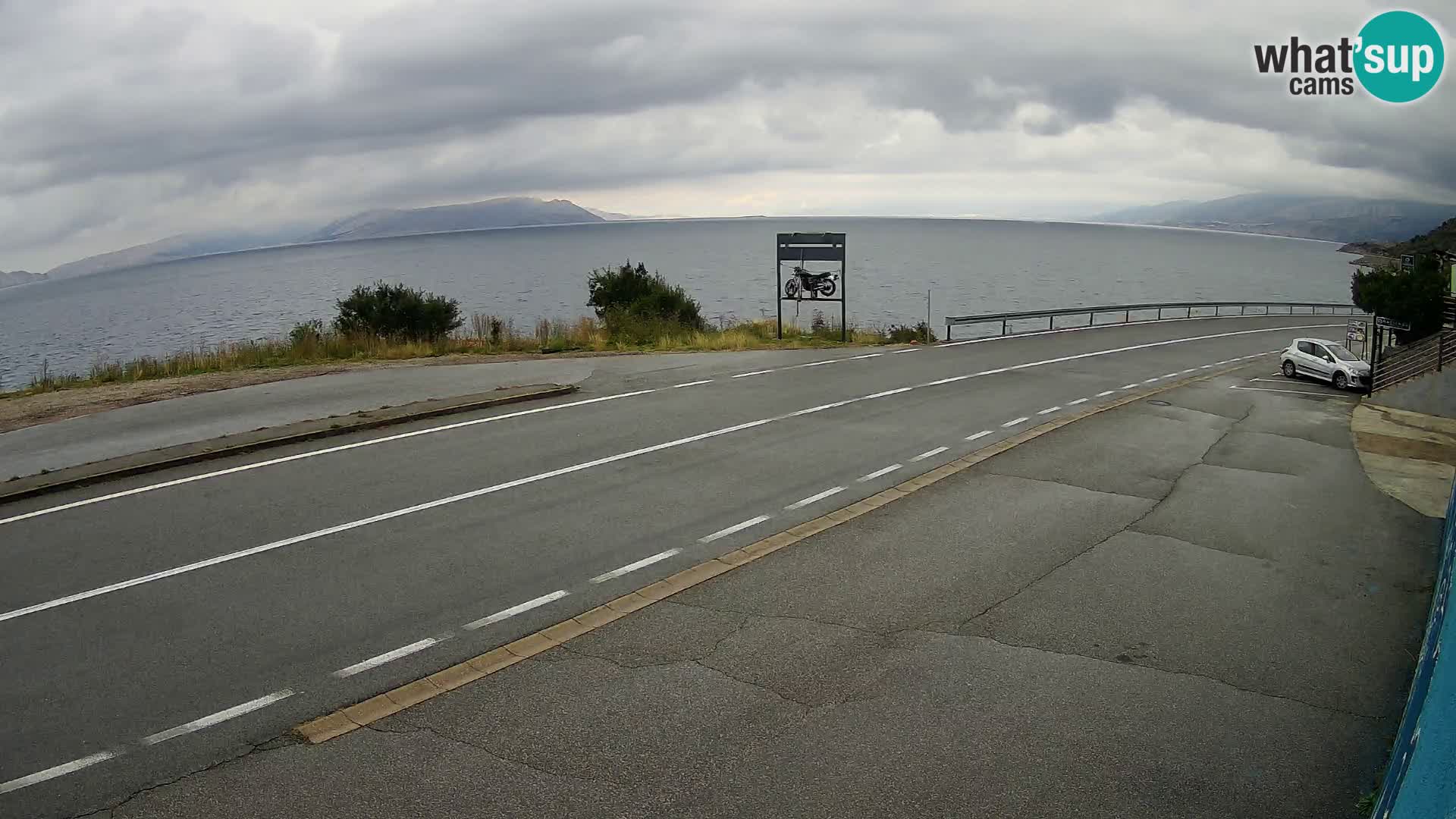 Webcam Adriatic highway D8 near SENJ – view to KRK island