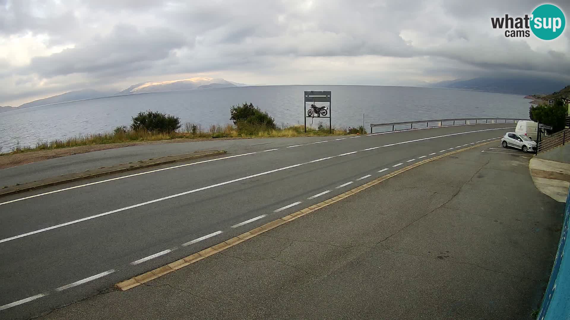 Webcam Adriatic highway D8 near SENJ – view to KRK island
