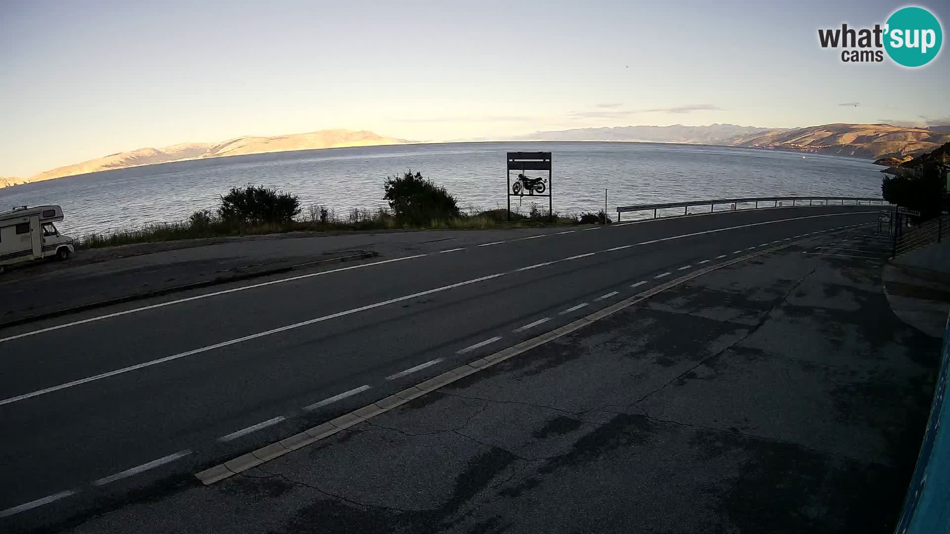 Webcam Adriatic highway D8 near SENJ – view to KRK island