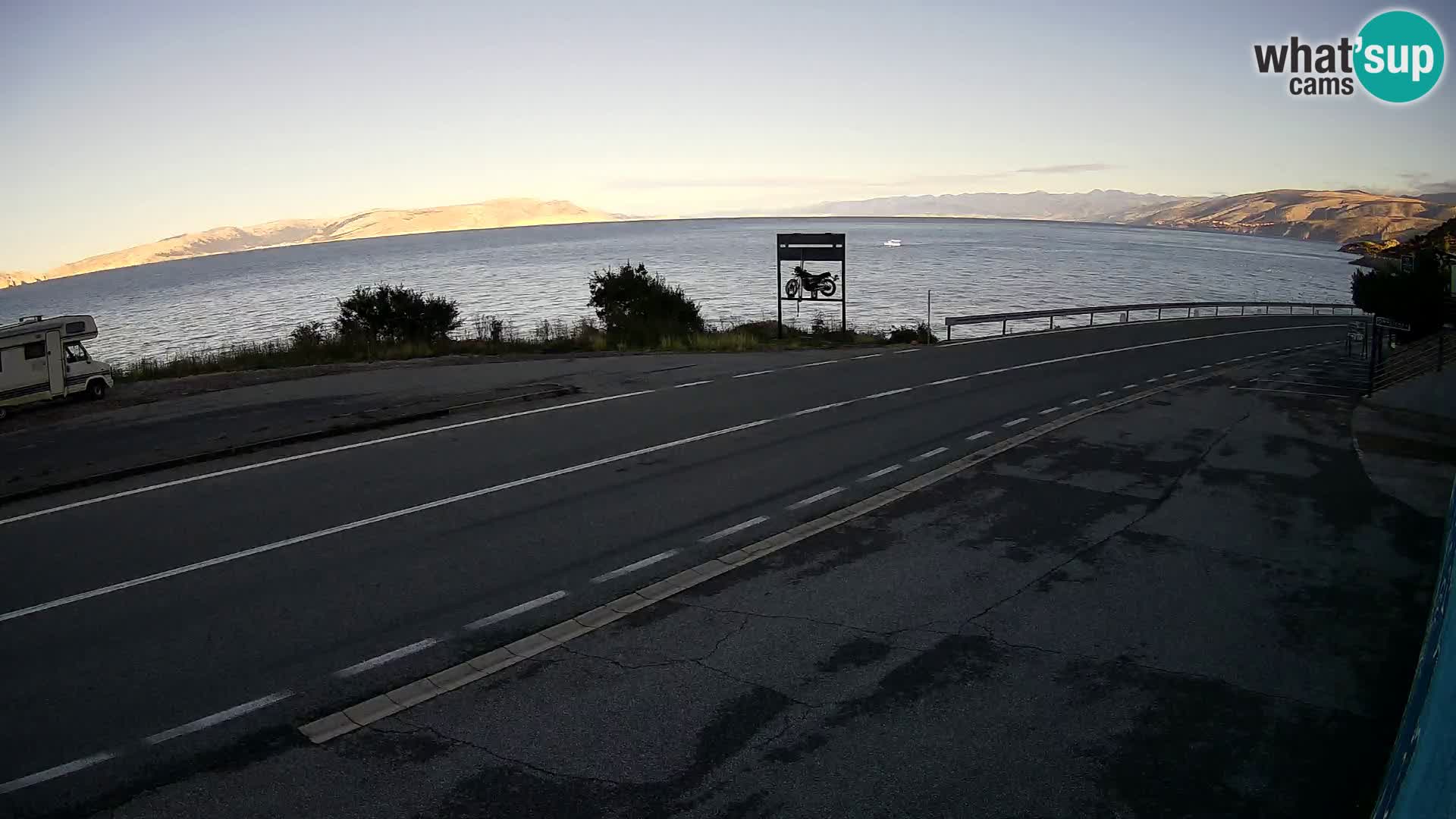 Webcam Adria-Autobahn D8 bei SENJ – Blick auf die Insel KRK