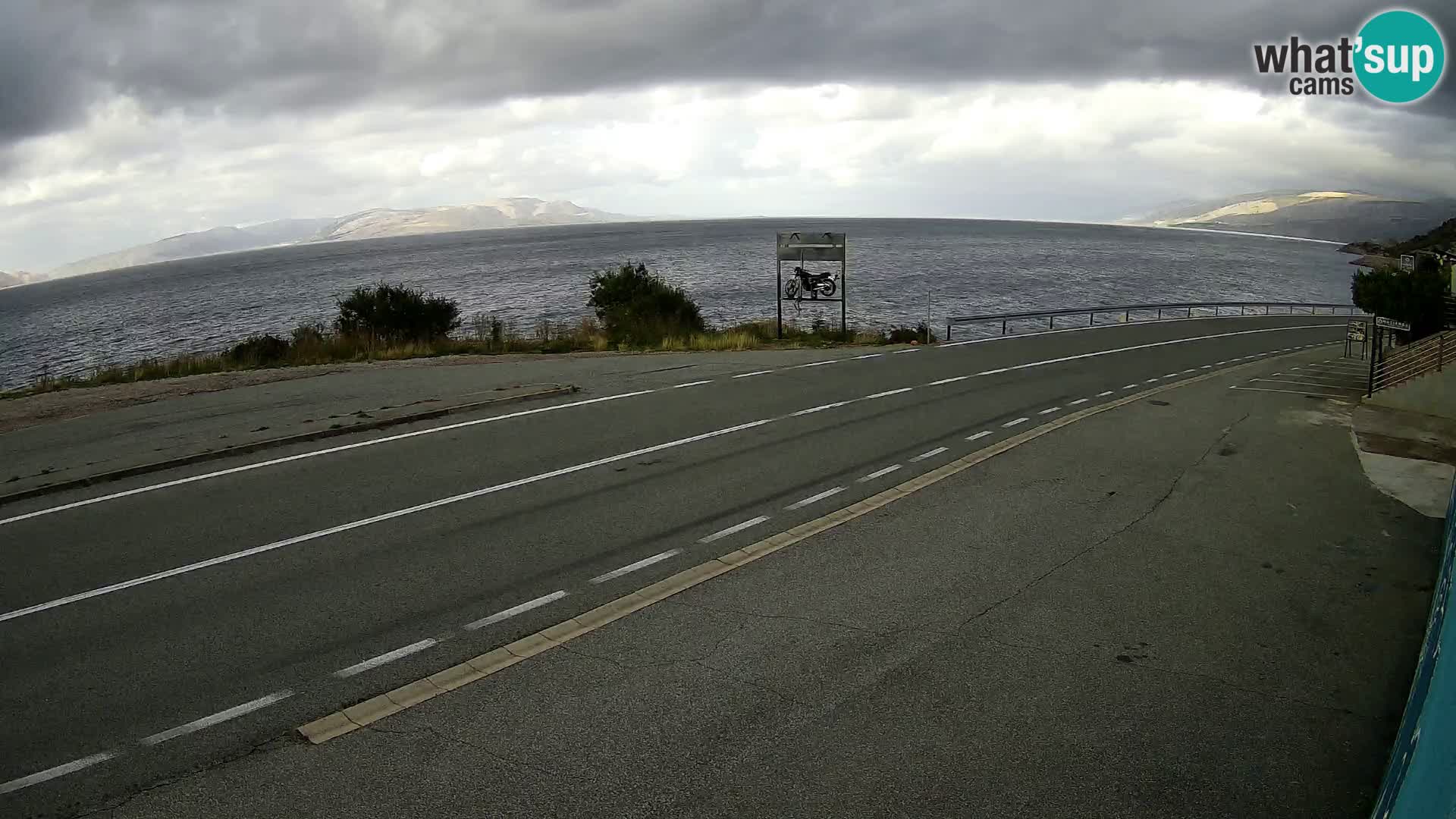 Webcam autoroute Adriatique D8 près de SENJ – vue sur l’île de KRK