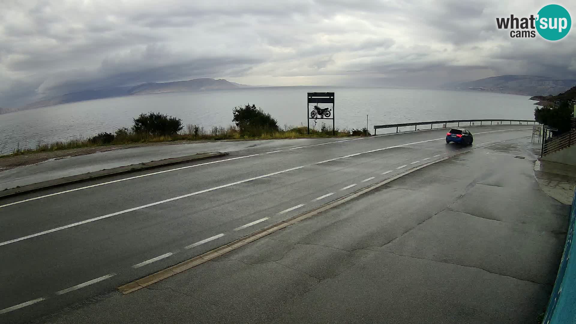 Webcam autoroute Adriatique D8 près de SENJ – vue sur l’île de KRK