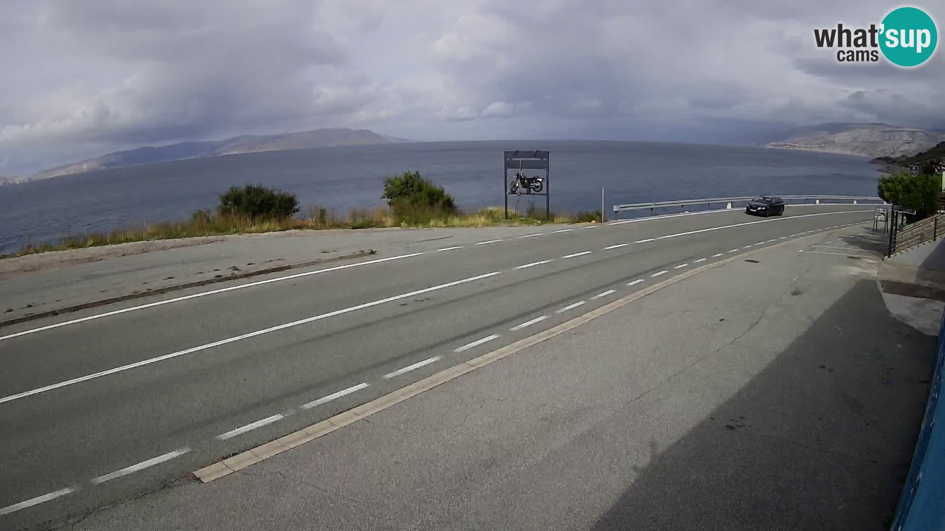 Webcam Adriatic highway D8 near SENJ – view to KRK island