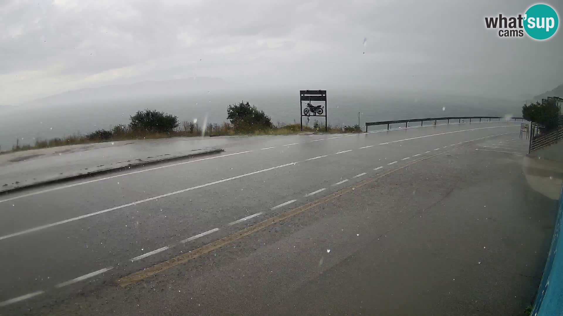 Webcam Adriatic highway D8 near SENJ – view to KRK island