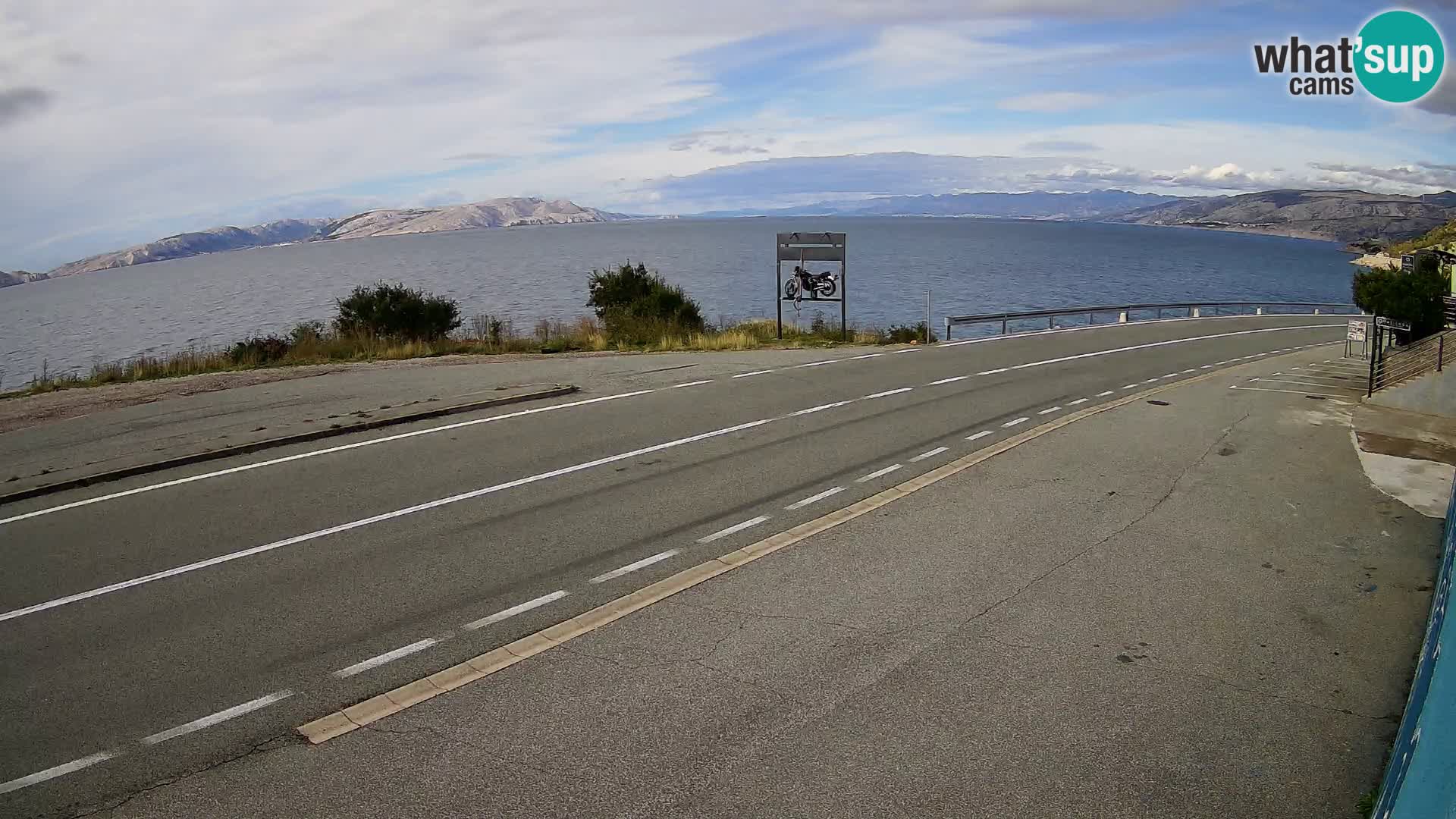 Webcam autoroute Adriatique D8 près de SENJ – vue sur l’île de KRK