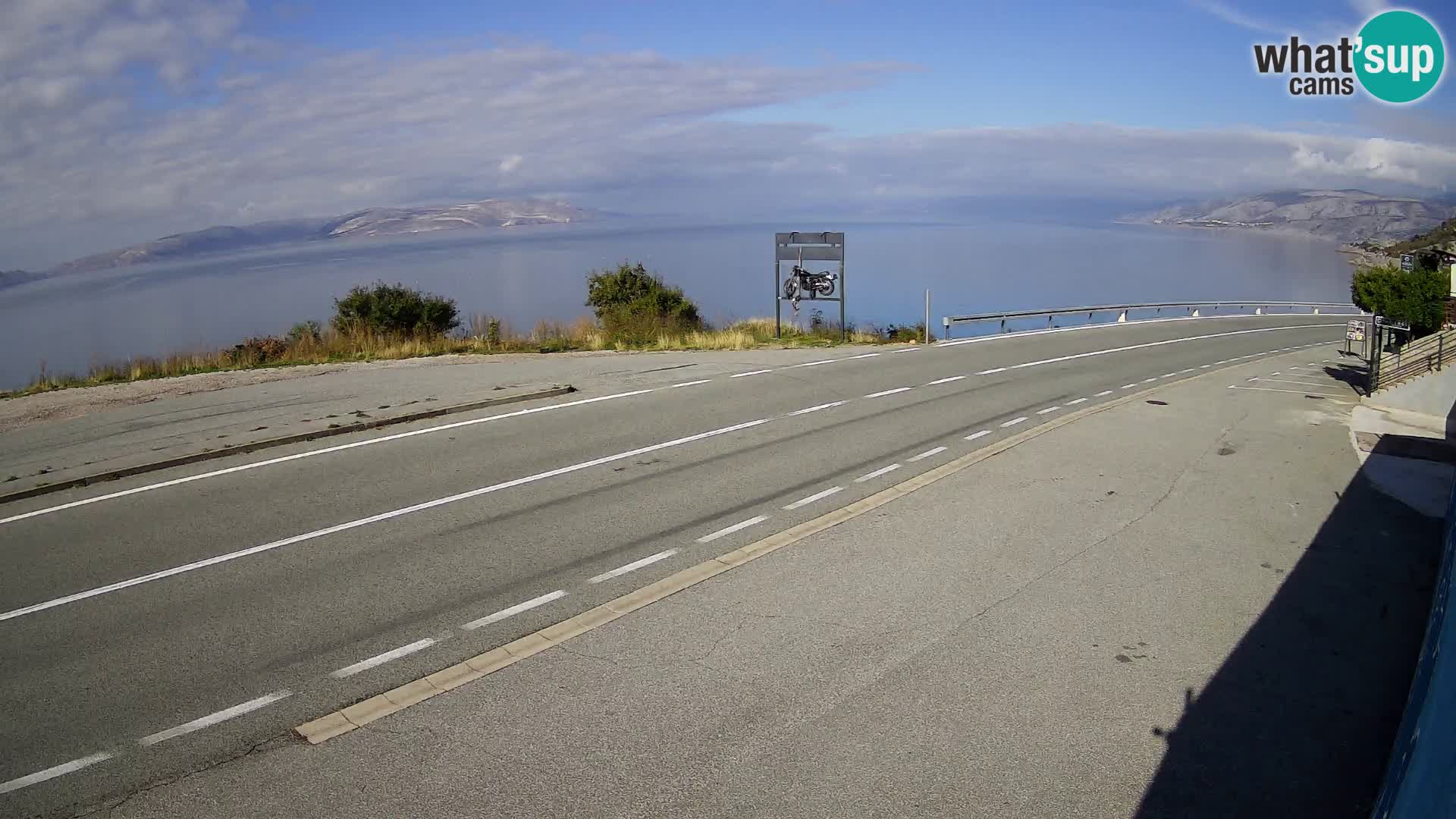 Webcam autoroute Adriatique D8 près de SENJ – vue sur l’île de KRK