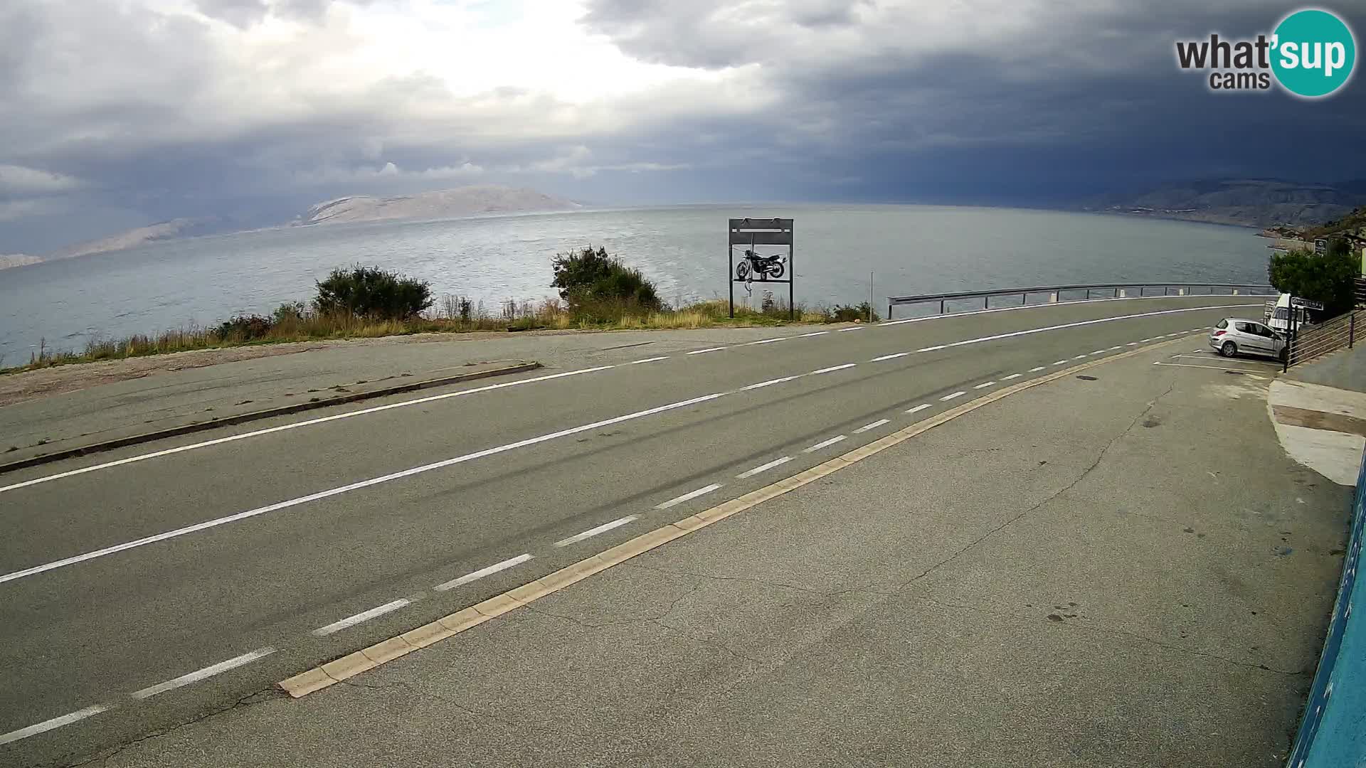 Webcam autoroute Adriatique D8 près de SENJ – vue sur l’île de KRK