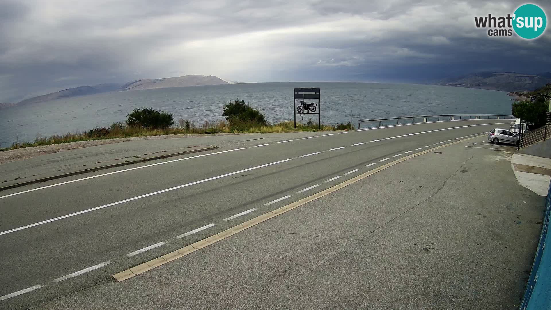 Webcam Adriatic highway D8 near SENJ – view to KRK island