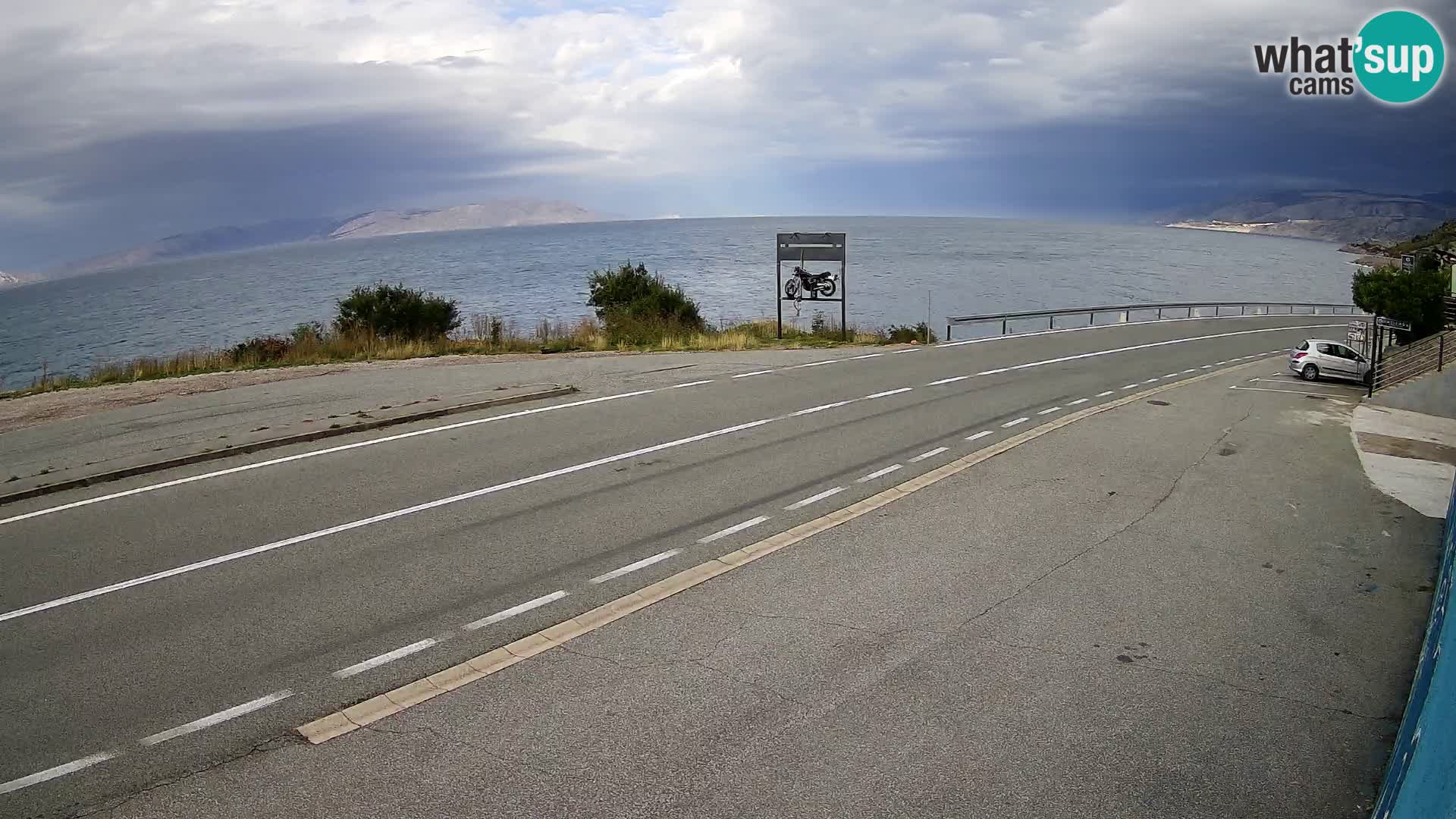 Webcam autoroute Adriatique D8 près de SENJ – vue sur l’île de KRK