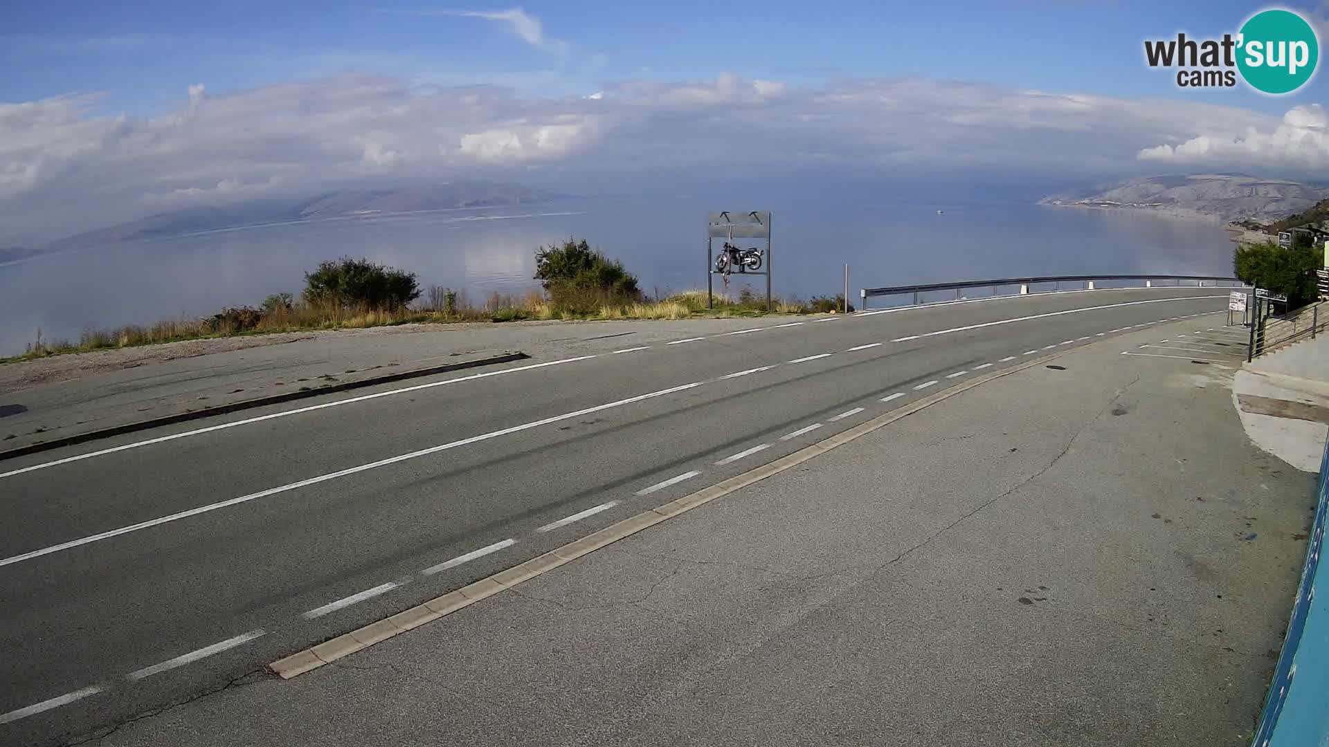 Webcam Adria-Autobahn D8 bei SENJ – Blick auf die Insel KRK