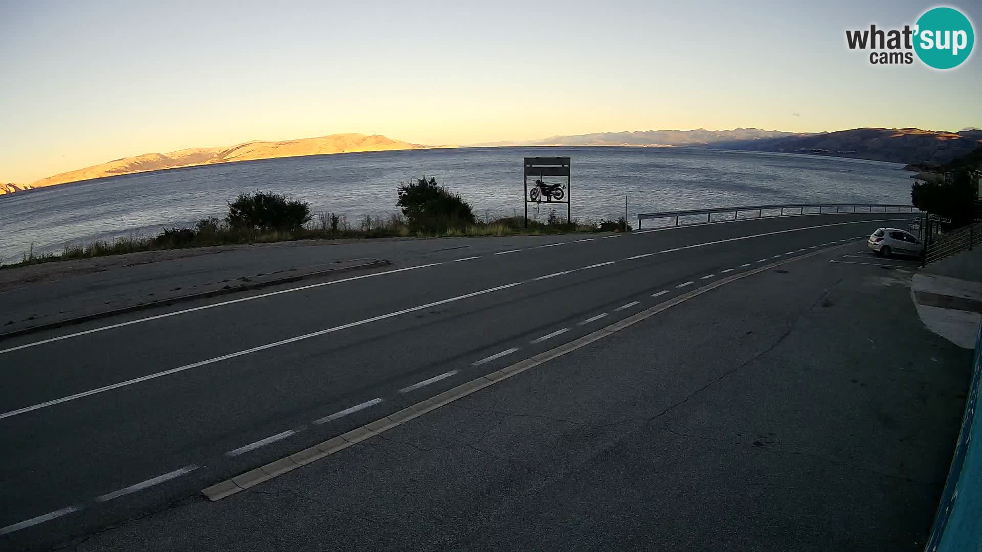 Webcam Adriatic highway D8 near SENJ – view to KRK island