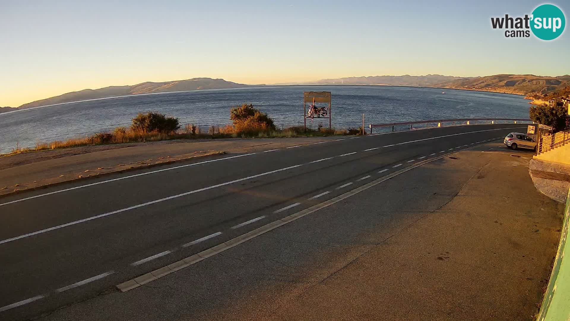 Webcam Adriatic highway D8 near SENJ – view to KRK island